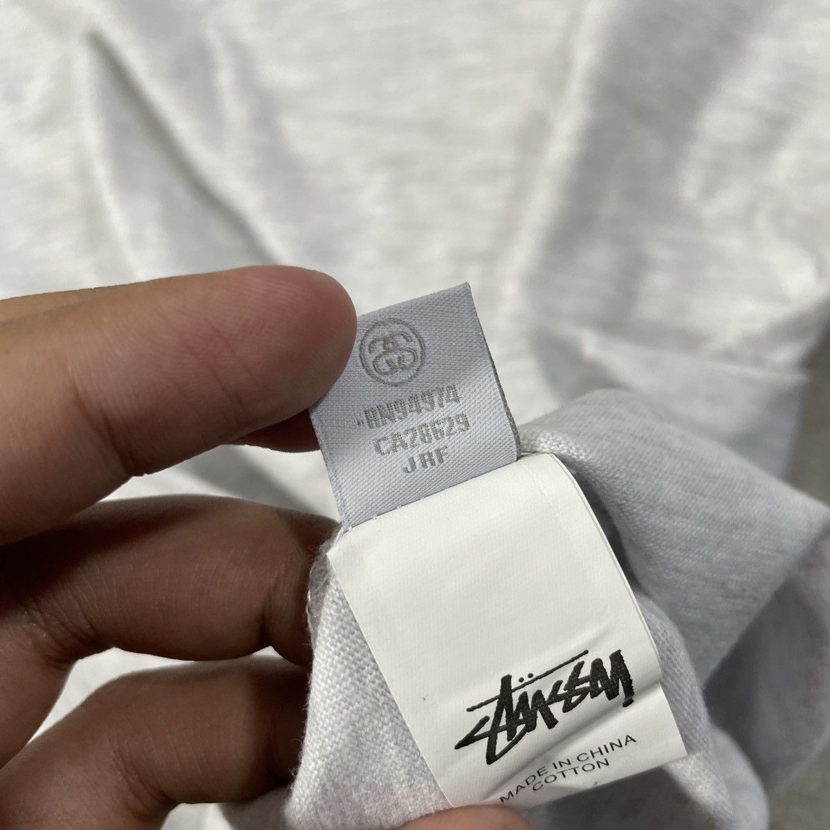 Stussy × Vintage Stussy Oval Tshirt Ash Heather XL Size US XL / EU 56 / 4 - 7 Thumbnail