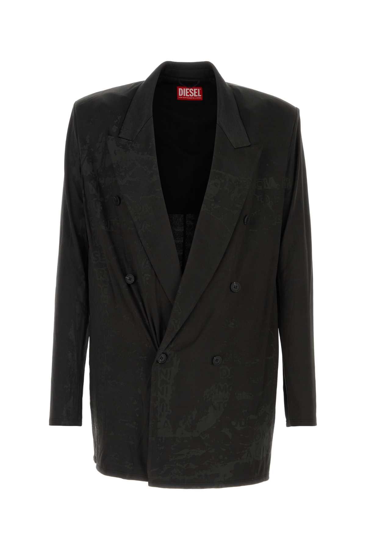 Diesel Black Stretch Acetate J-Pekka Blazer Size US M / EU 48-50 / 2 - 1 Thumbnail