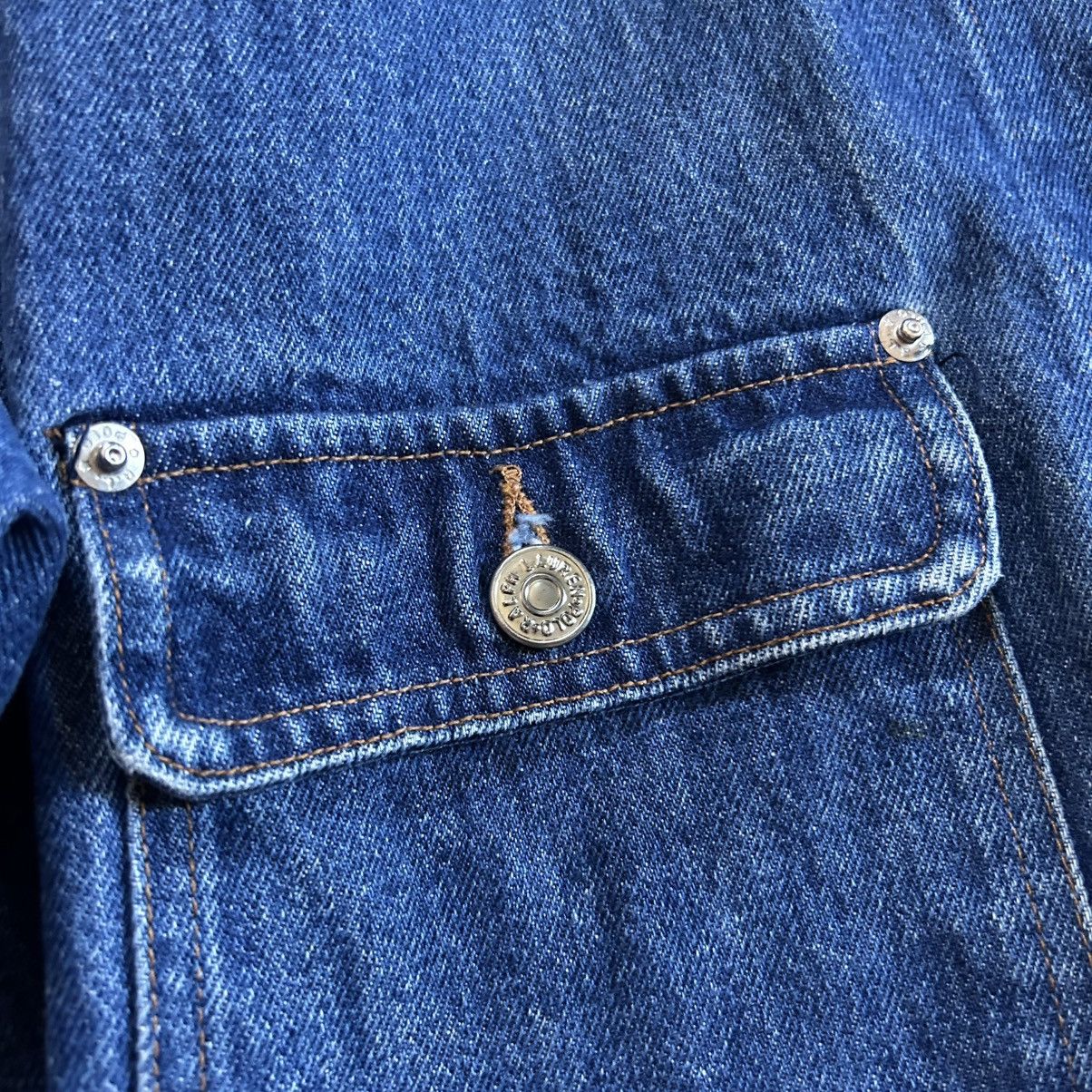 Polo Ralph Lauren 90s HEAVYWEiGHT CROPPED DARTED iNDiGO DENiM TRUCKER JACKET Size US M / EU 48-50 / 2 - 6 Thumbnail