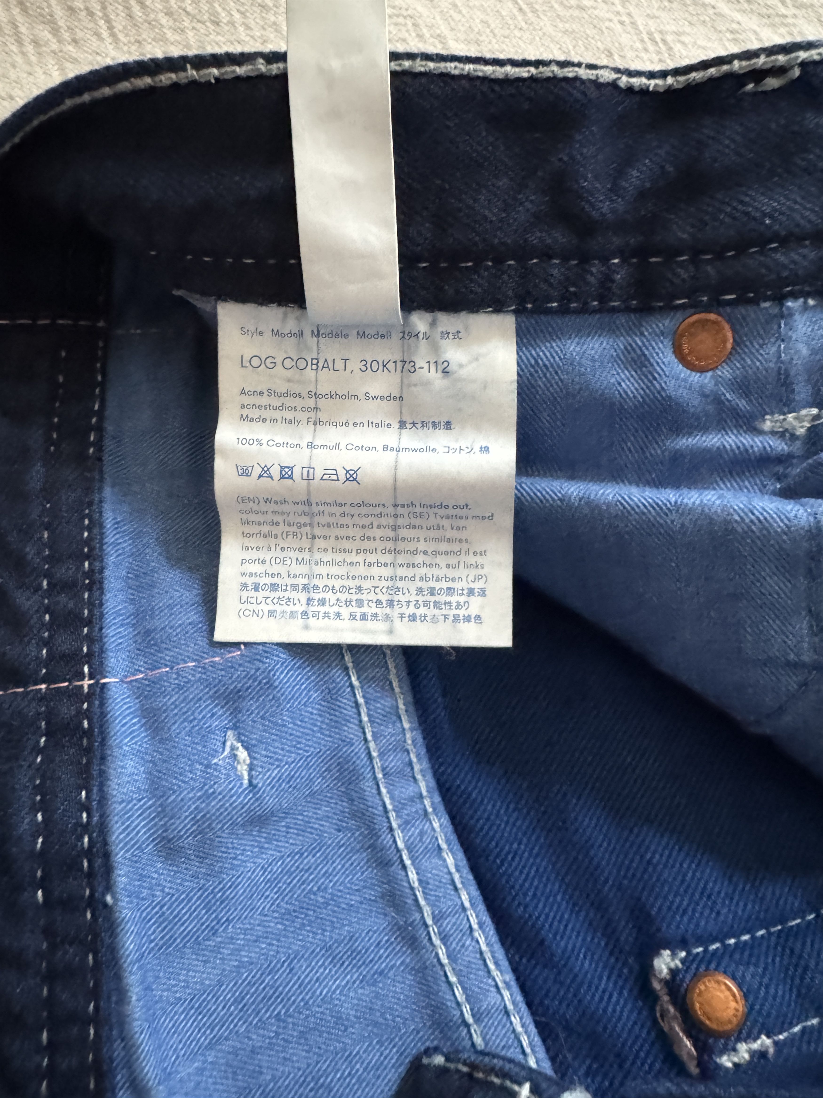 Acne Studios Bla Konst Jeans - Log Cobolt Size 25" / US 0 / IT 36 - 5 Thumbnail