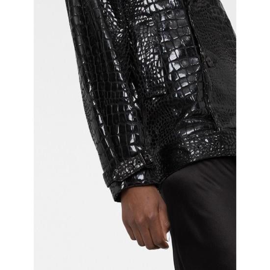 Saint Laurent Paris o1b1hav110225 713172 Short Trench Coat in Black Size XS / US 0-2 / IT 36-38 - 2 Thumbnail