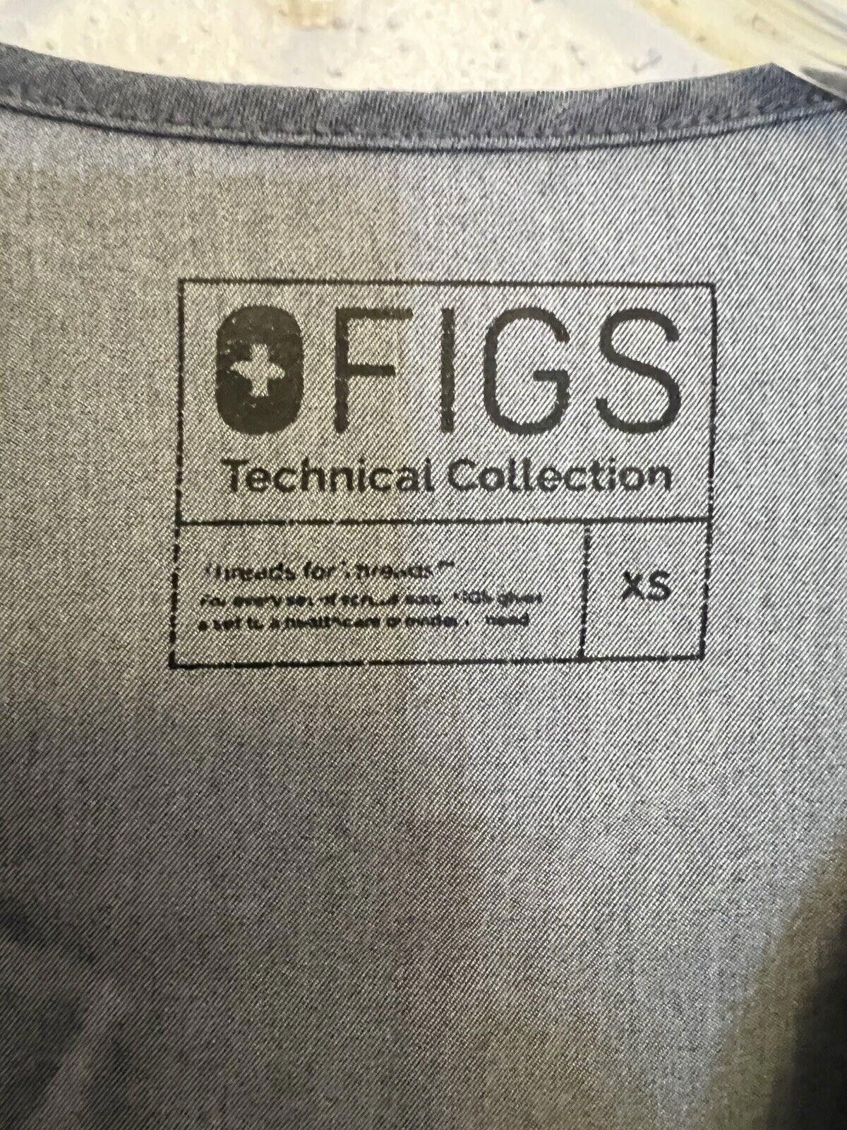 Designer Figs Technical Collection Scrub Top Graphite Gray Size XS Size ONE SIZE - 3 Thumbnail