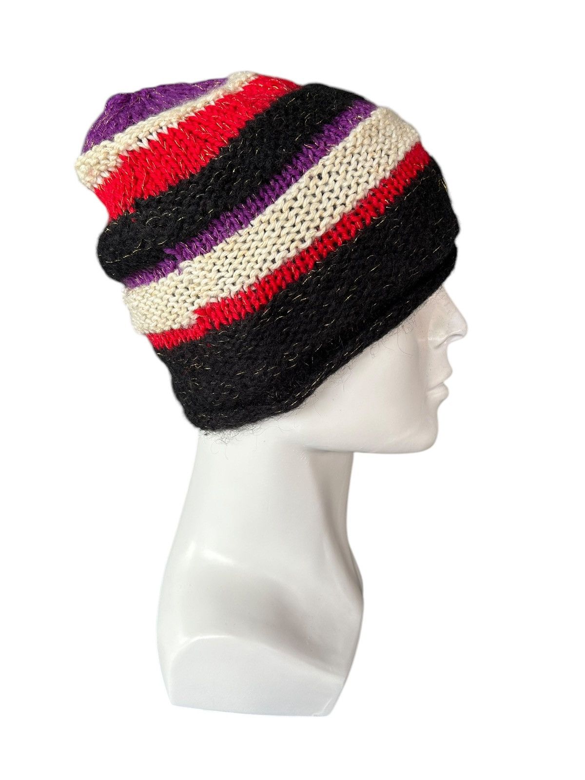 Japanese Brand × Kapital × Vintage Crochet Knitted Handmade Rare Beanie Hats ☠️☠️ Size ONE SIZE - 3 Thumbnail