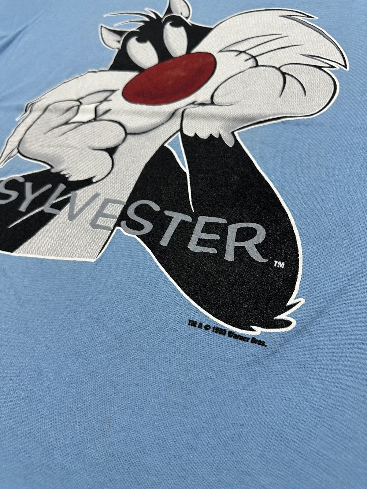 Warner Bros Vintage 90s Deadstock Looney Tunes Sylvester Cat T-Shirt Size US L / EU 52-54 / 3 - 5 Thumbnail