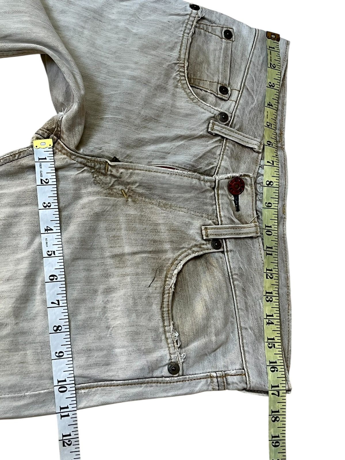 Edwin VINTAGE EDWIN 503 FLARED/BOOT CUT BLUE TRIP DISTRESSED JEANS Size US 34 / EU 50 - 11 Thumbnail