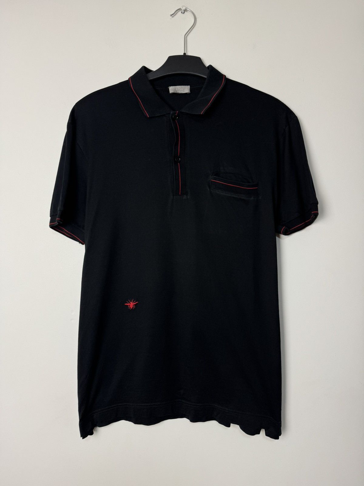 04ss dior homme strip期 bee polo Dior Homme 2007 by Hedi Slimane Black BEE Polo Proto type