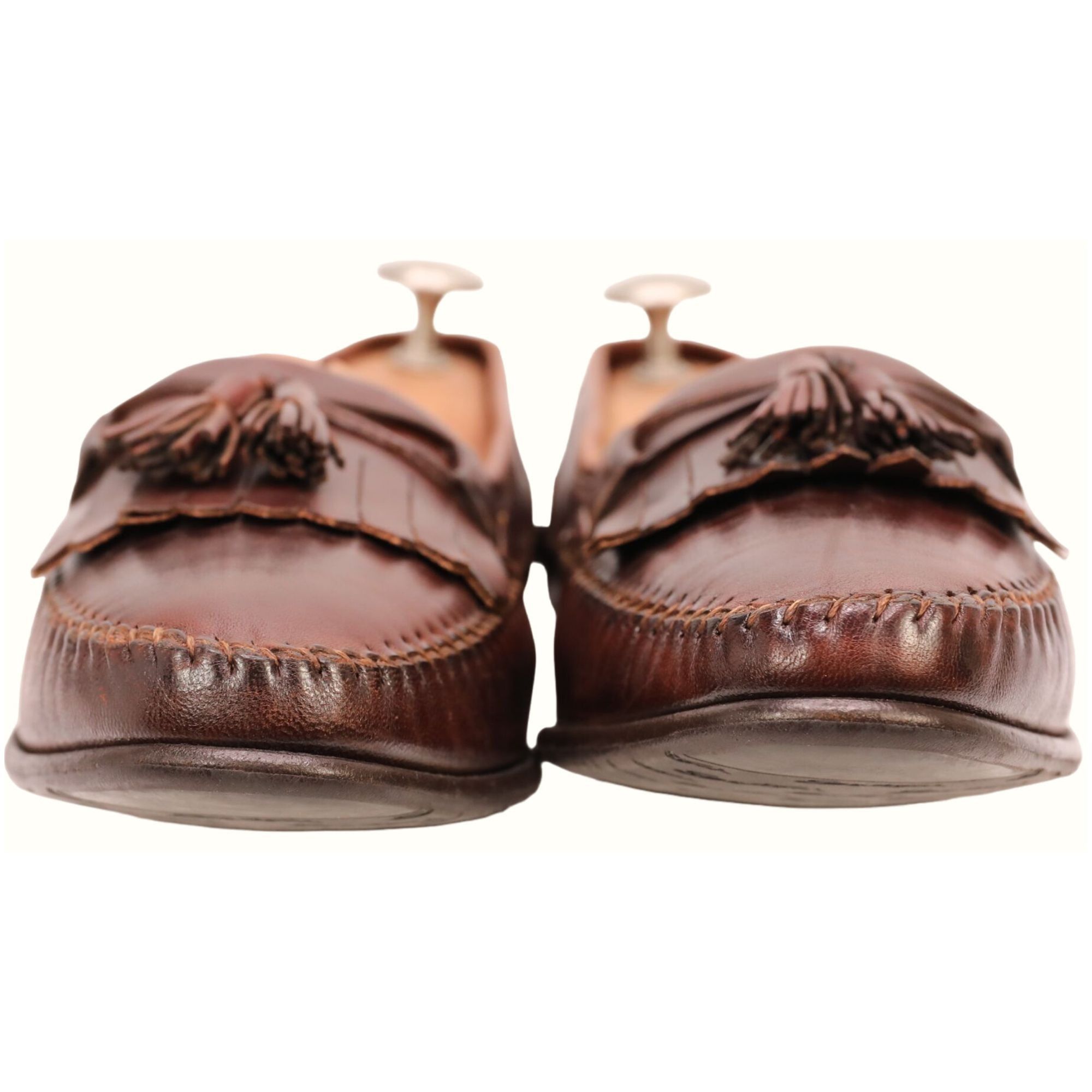 Santoni Santoni Italy Leather Tassel Loafer Brown Moccasins Men 11.5 Size US 11.5 / EU 44-45 - 10 Thumbnail