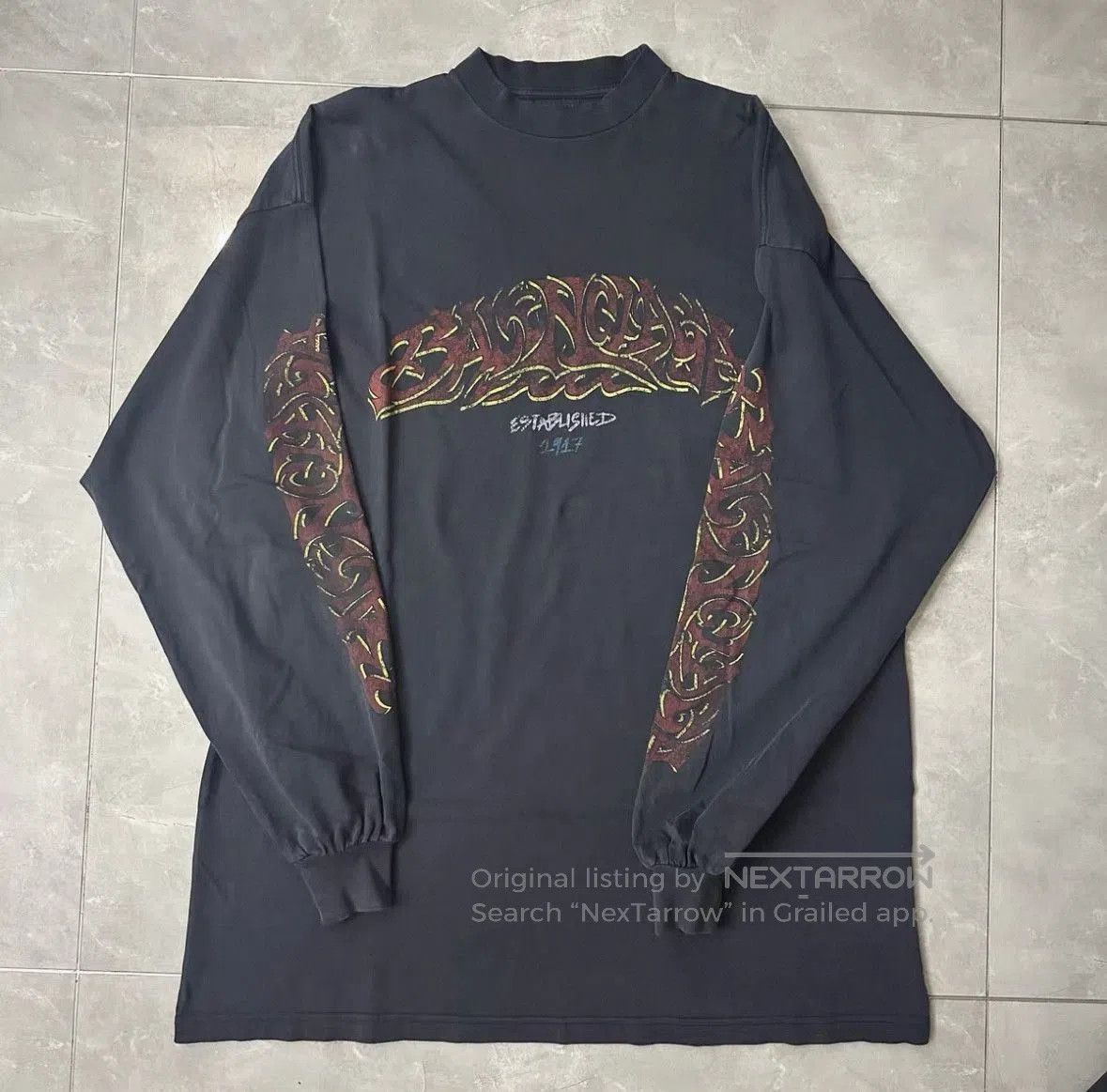 Balenciaga Balenciaga 24ss Offshore Disaster Fire Letter Long Sleeve. Size US M / EU 48-50 / 2 - 1 Thumbnail