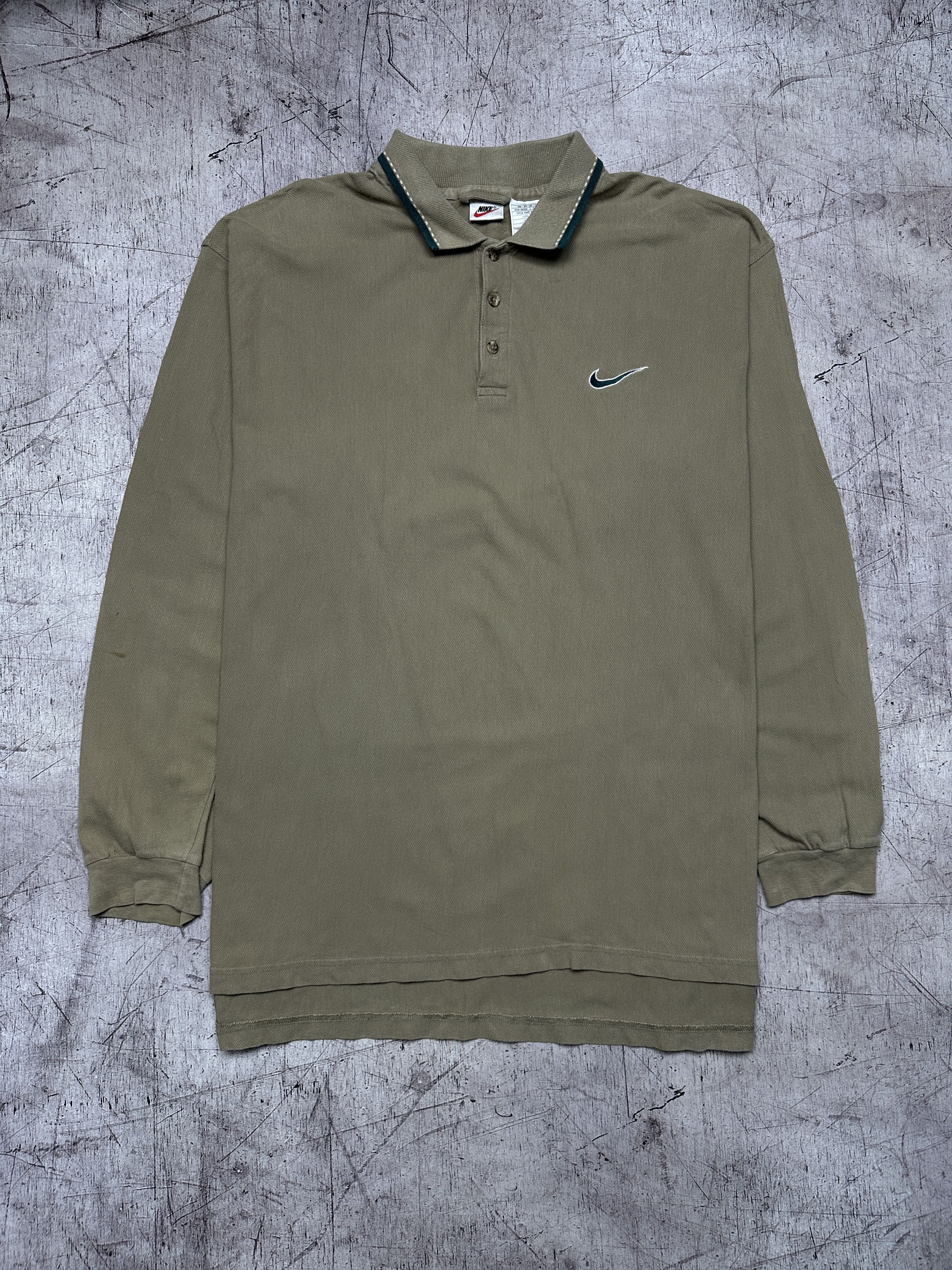 Nike Nike 90s Vintage Long Sleeve Polo Shirt Size US L / EU 52-54 / 3 - 1 Thumbnail