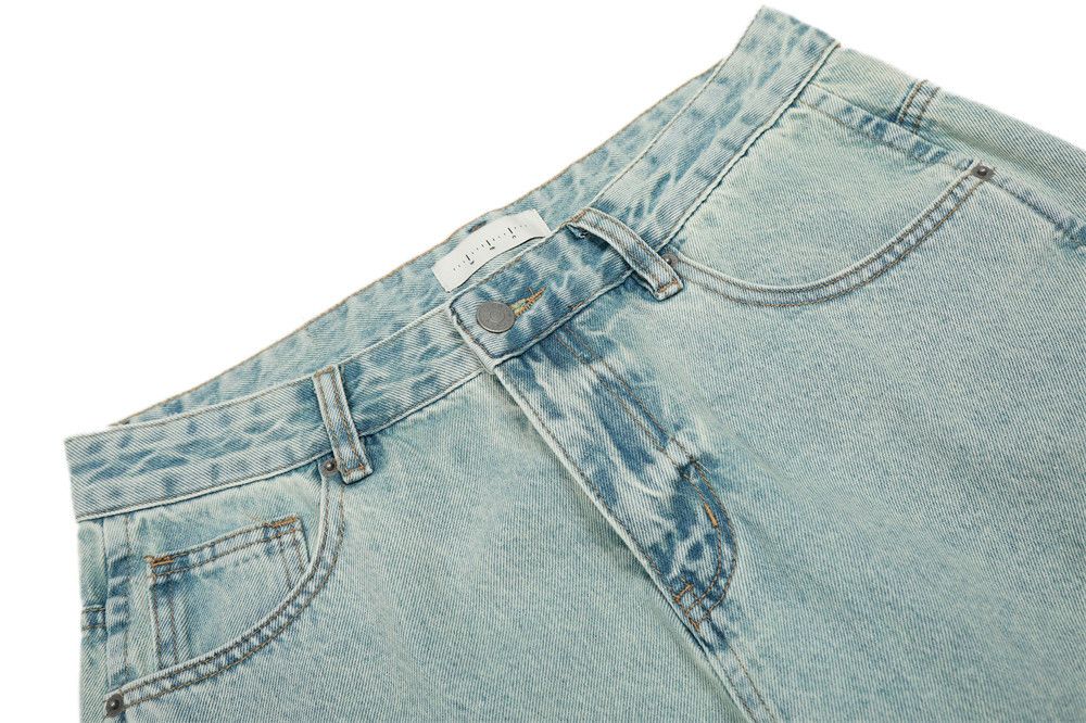 Jean Vintage men's distressed heavy wash scimitar jeans Size US 32 / EU 48 - 3 Thumbnail