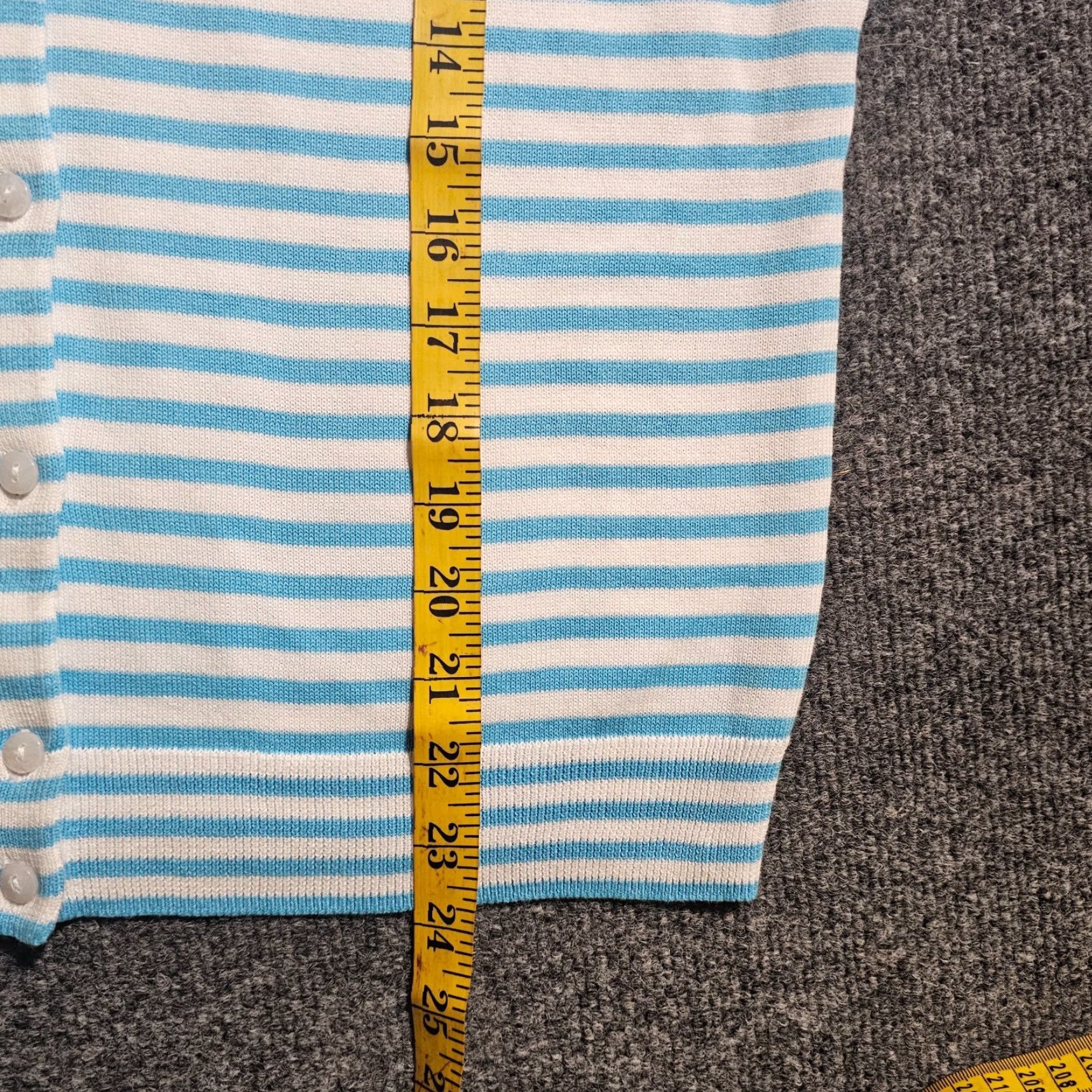 Talbots Talbots Cardigan Top Womens Large Petite Blue Stripe Flamingo Casual Cardigan Size L / US 10 / IT 46 - 7 Thumbnail