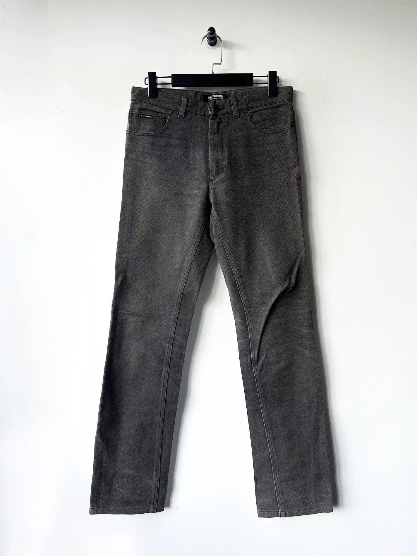 Raf Simons AW03'closer' slim black grey denim pants-2505