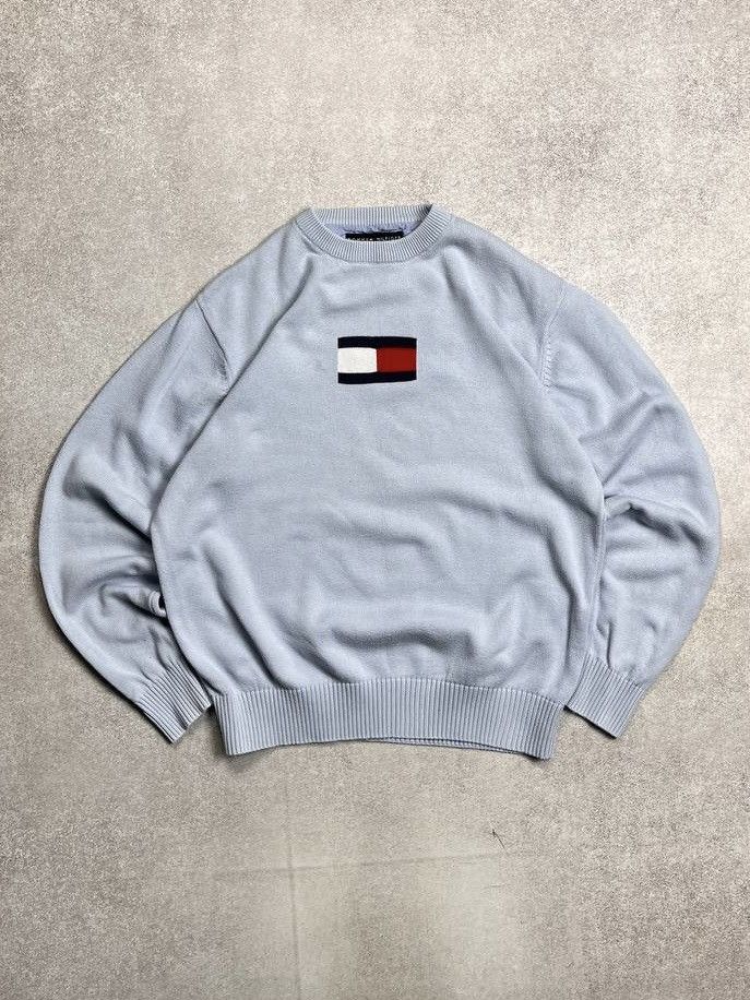 Tommy Hilfiger × Vintage Vintage Tommy Hilfiger Big Logo Knit Sweater Y2K M Size US M / EU 48-50 / 2 - 1 Thumbnail