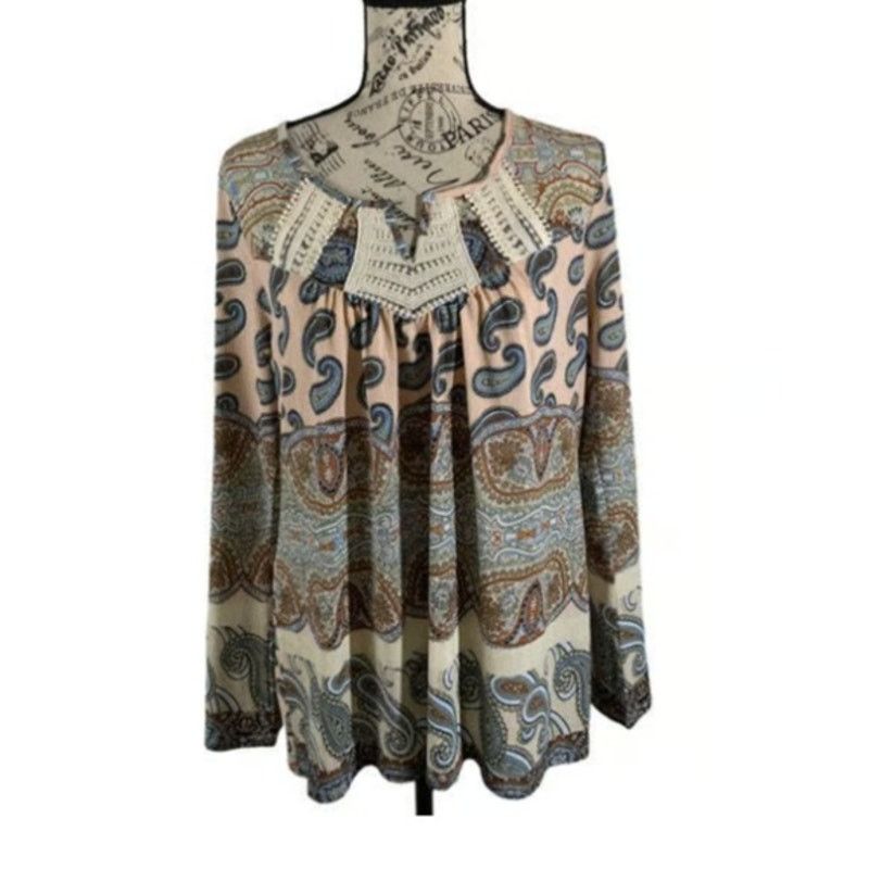 Other Live and let live Women's Large Petite Tunic Top Paisley Size L / US 10 / IT 46 - 10 Thumbnail