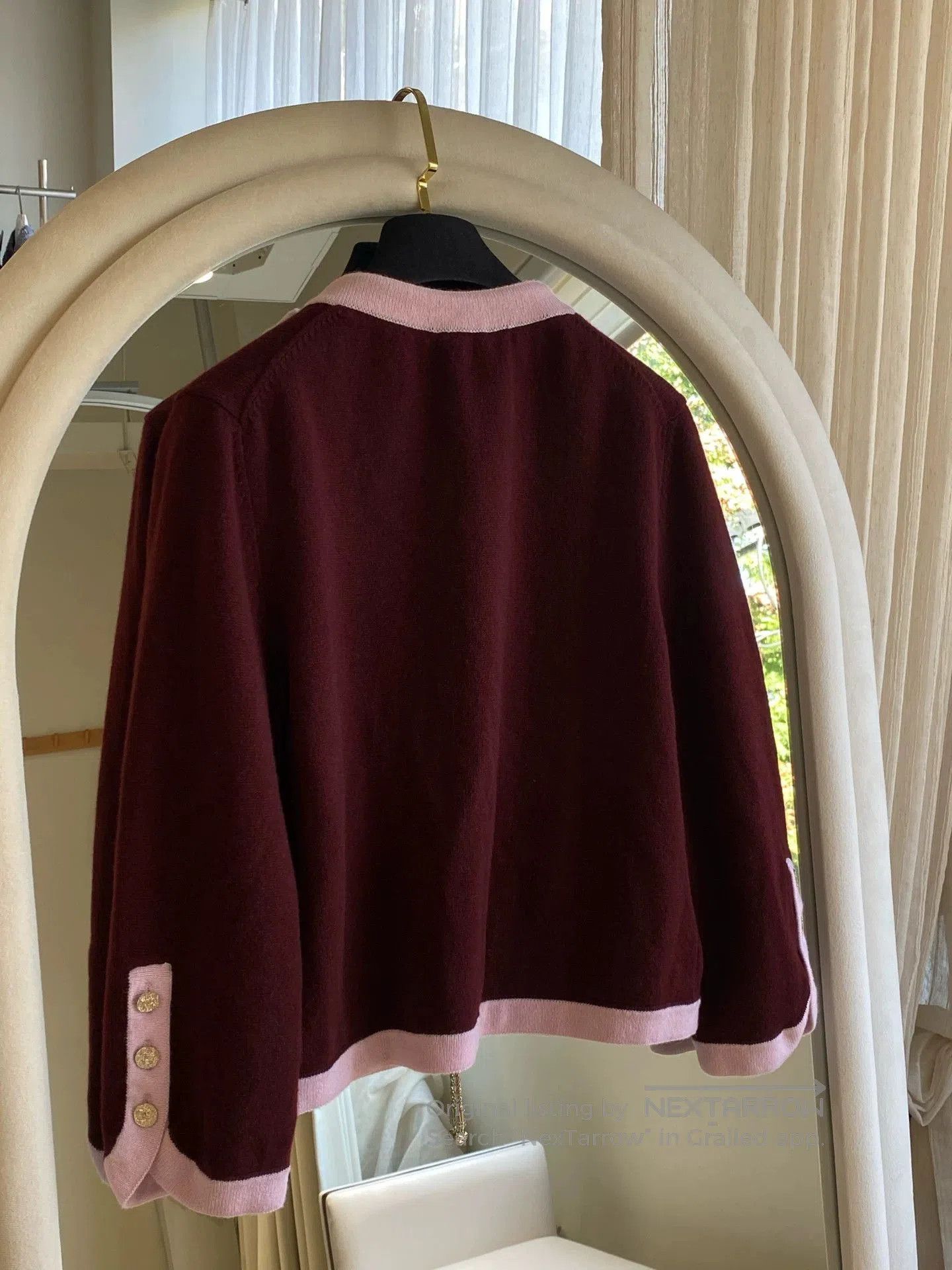 Chanel Chanel 25 Burgundy Knit Cardigan FR40. Size US XL / EU 56 / 4 - 2 Thumbnail