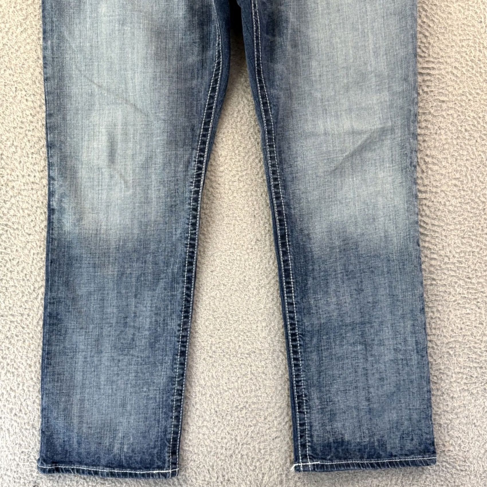 Decree Decree Jeans Mens 38x30 Blue Washed Denim Bootcut Loose Cowboy Western Outdoor Denim Jeans Bootcut Mens 38x30 Blue Cowboy Size US 38 / EU 54 - 2 Thumbnail