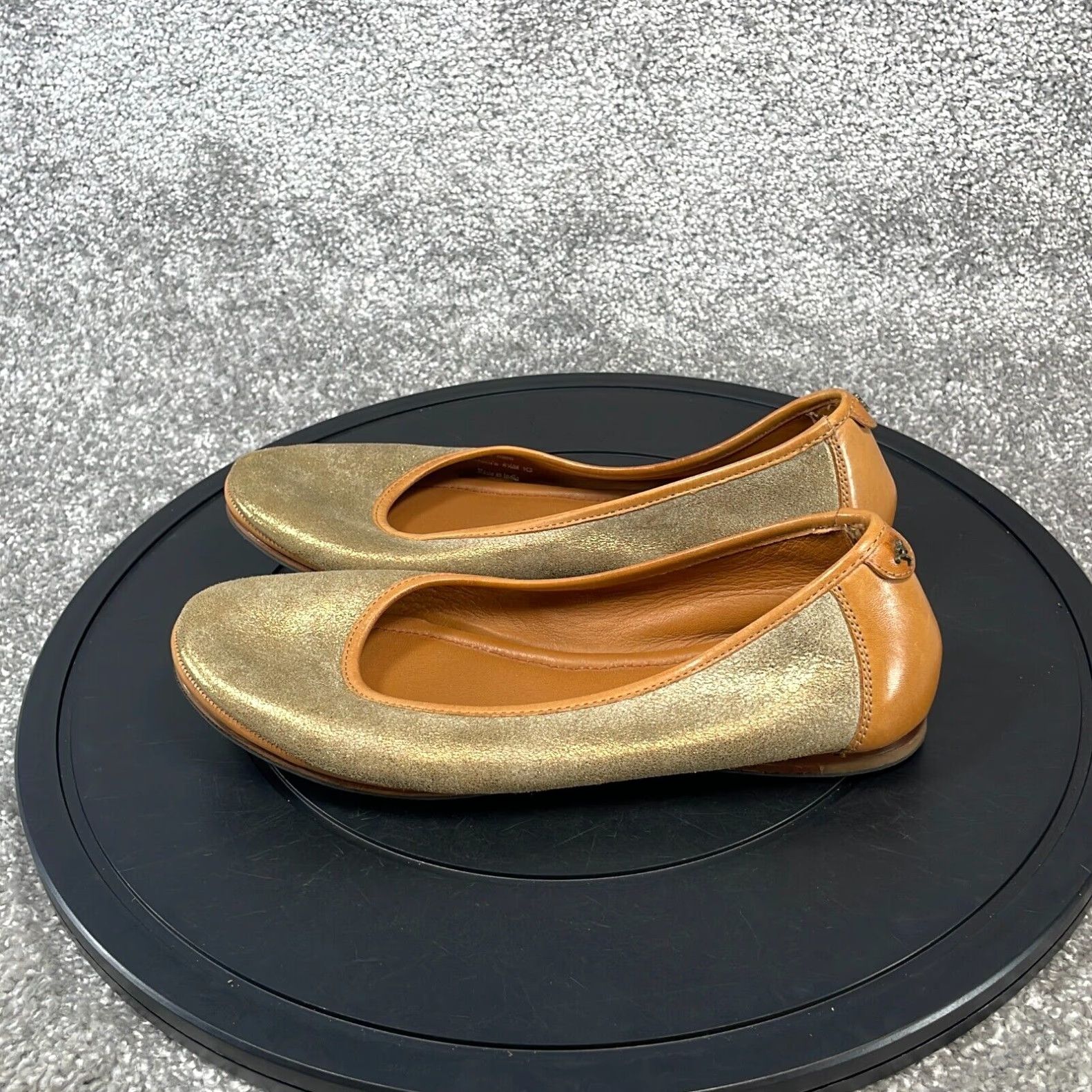 Vintage Piper Ballet Trask Flats Womens Size 5 Extra Large XL Gold Leather Size US 5 / IT 35 - 3 Thumbnail