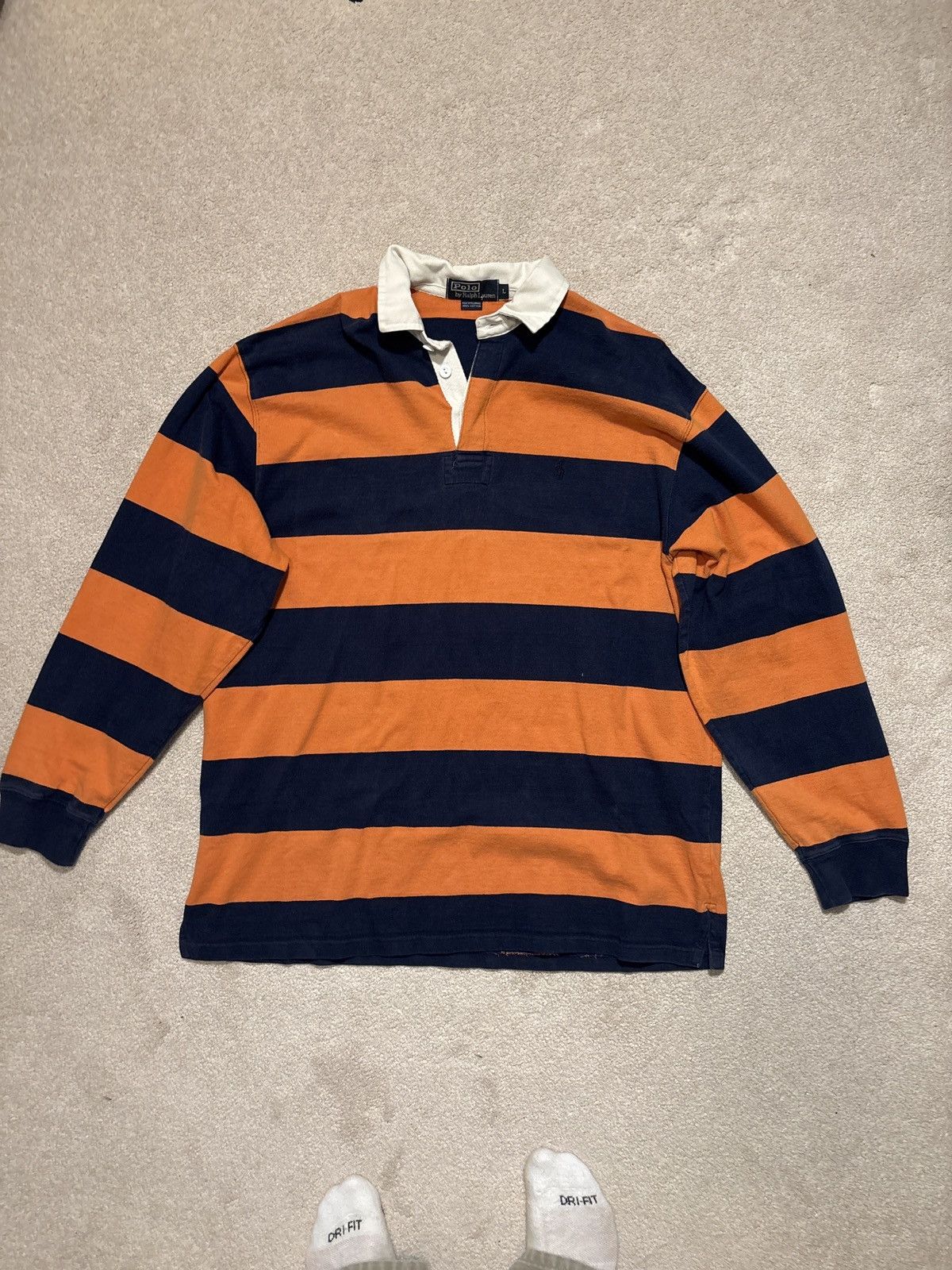 Polo Ralph Lauren Vintage Striped Polo Rugby Size US L / EU 52-54 / 3 - 1 Thumbnail