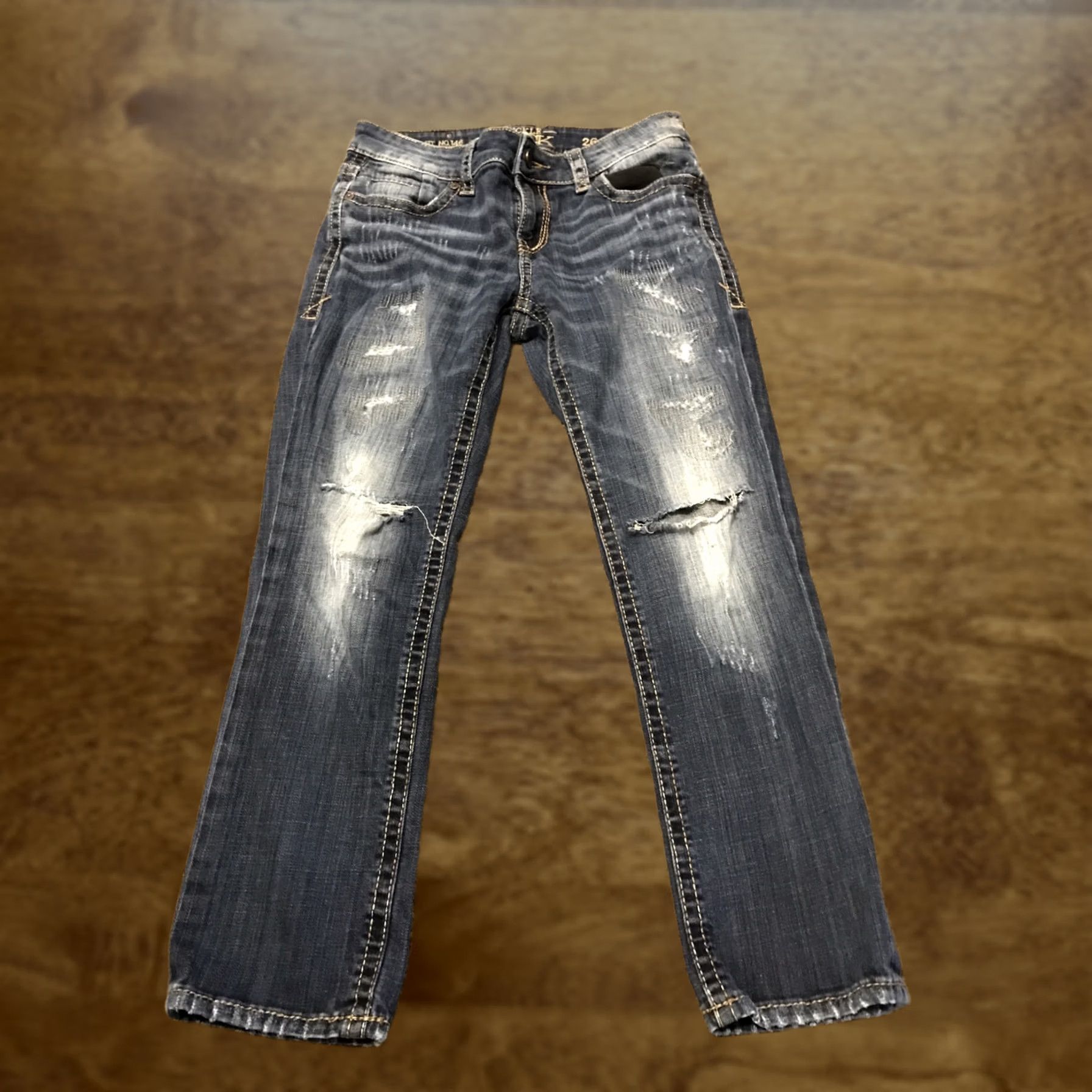 Buckle Black Buckle Black Jeans Straight Womens Regular Size 26 24 Blue Distressed A33 Size 26" / US 2 / IT 38 - 1 Thumbnail