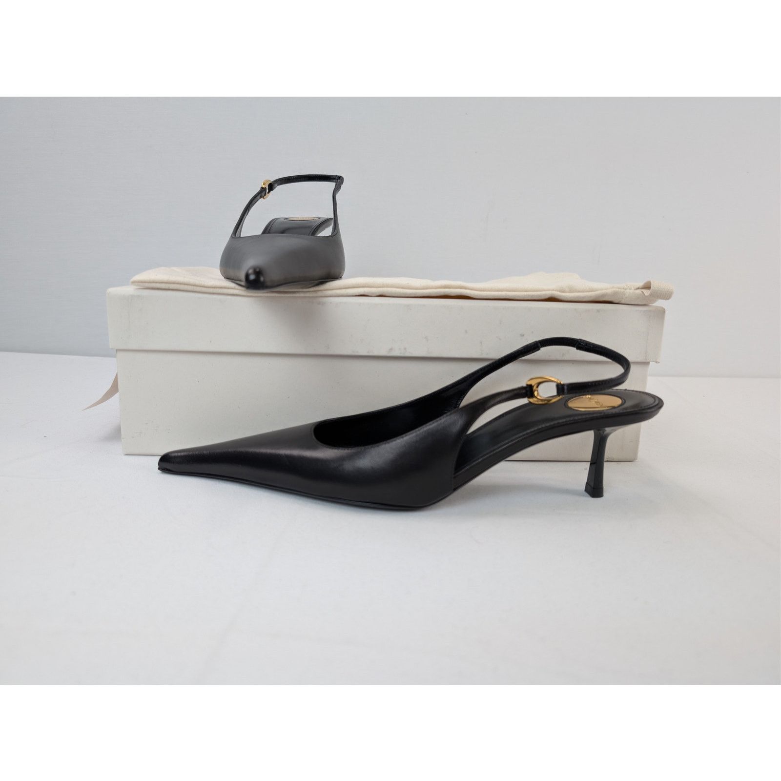 Saint Laurent Paris o1rshd1 Vendome 50 leather slingback pumps Sandal in black Size US 9.5 / IT 39.5 - 19 Thumbnail