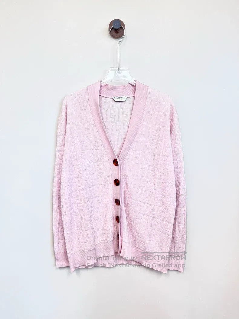 Fendi Fendi Pink Monogram Print Open Cardigan Jacket Size XS / US 0-2 / IT 36-38 - 1 Thumbnail
