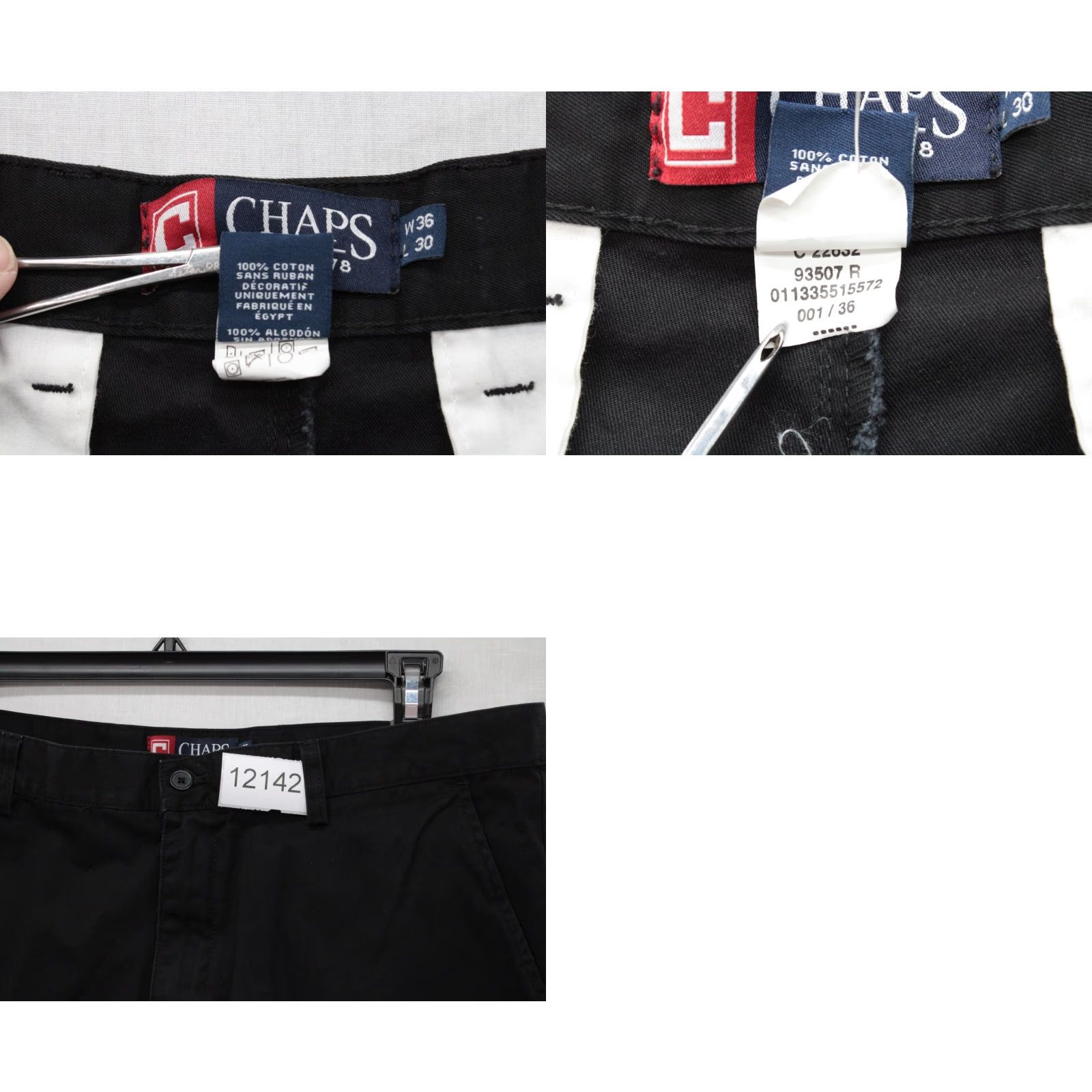 Chaps Chaps By Ralph Lauren Pants Men's 38 Black Flat Front Stright Leg Cotton Size US 38 / EU 54 - 8 Thumbnail