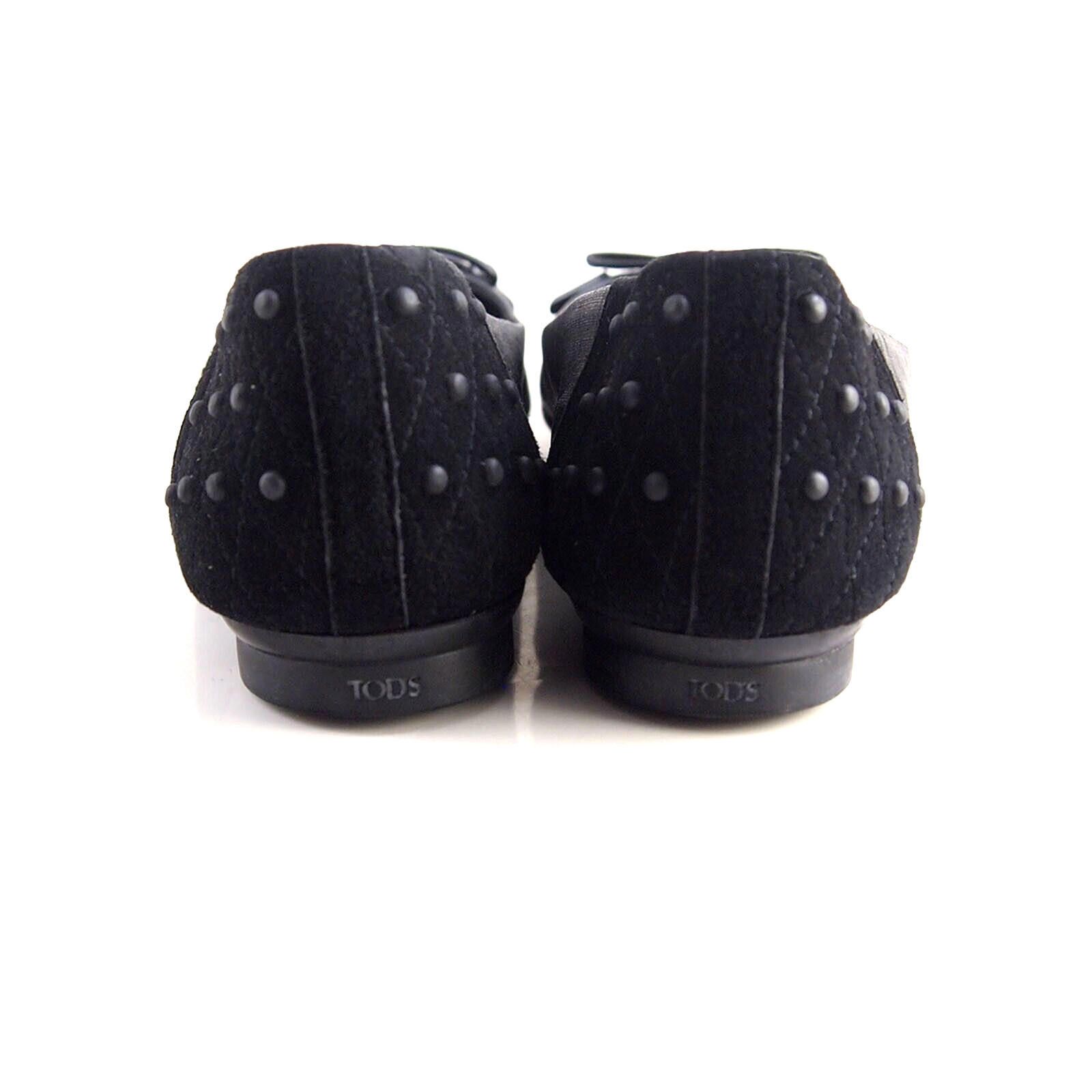 Tod's Tod's Flats Black Suede Waxed Linen Womens EU 38 US 8 Size US 8 / IT 38 - 7 Thumbnail