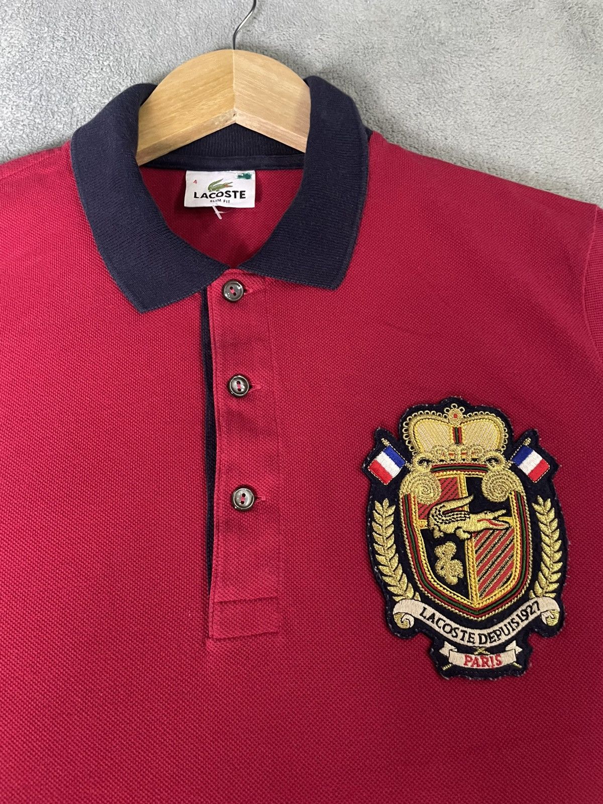 Lacoste VINTAGE BIG LOGO LACOSTE DEPUIS 1927 PARIS TSHIRT COLLAR Size US M / EU 48-50 / 2 - 5 Thumbnail