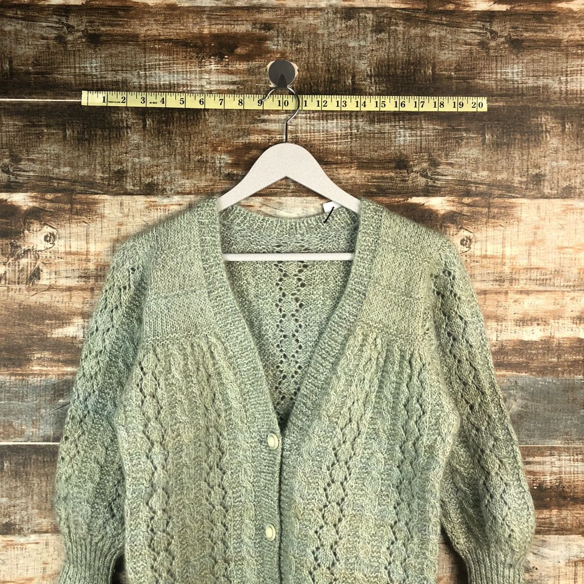 Japanese Brand Japan cardigan vintage faded Green Knitwear #A2282 Size S / US 4 / IT 40 - 2 Thumbnail