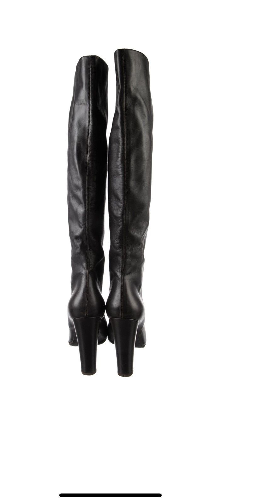 Salvatore Ferragamo Black leather knee high boots Size US 10 / IT 40 - 5 Thumbnail