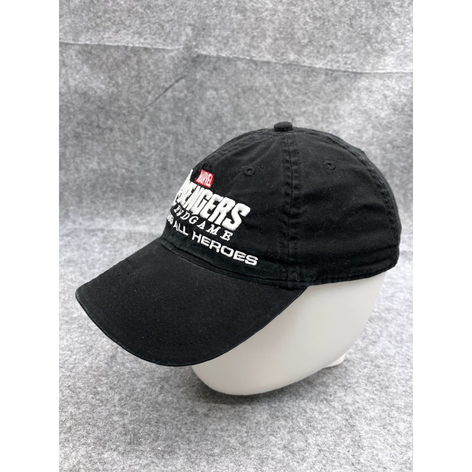 Vintage Marvel Avengers Endgame Calling All Heroes Hat Cap Strap Back Adult OS Black Cotton Hat Size ONE SIZE - 4 Thumbnail