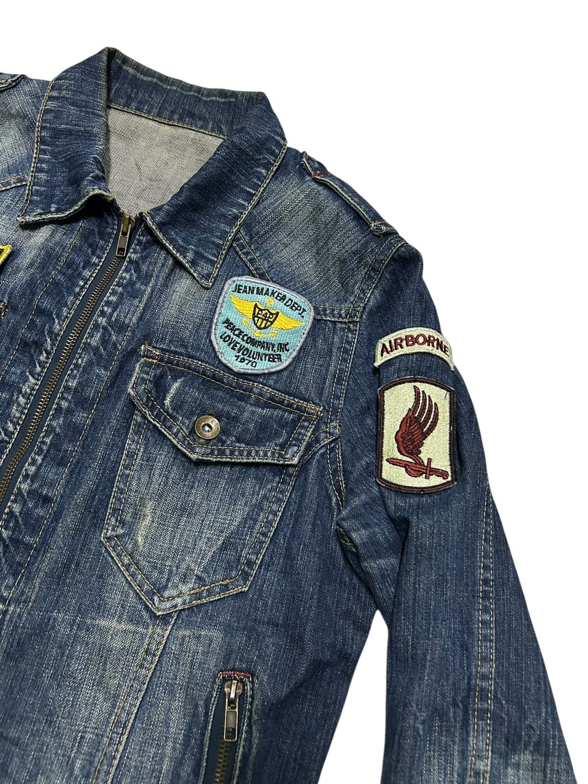 If Six Was Nine × KMRii × Le Grande Bleu (L.G.B.) Semantic Design Punk Style Denim Jacket ☠️☠️ Size US M / EU 48-50 / 2 - 4 Thumbnail