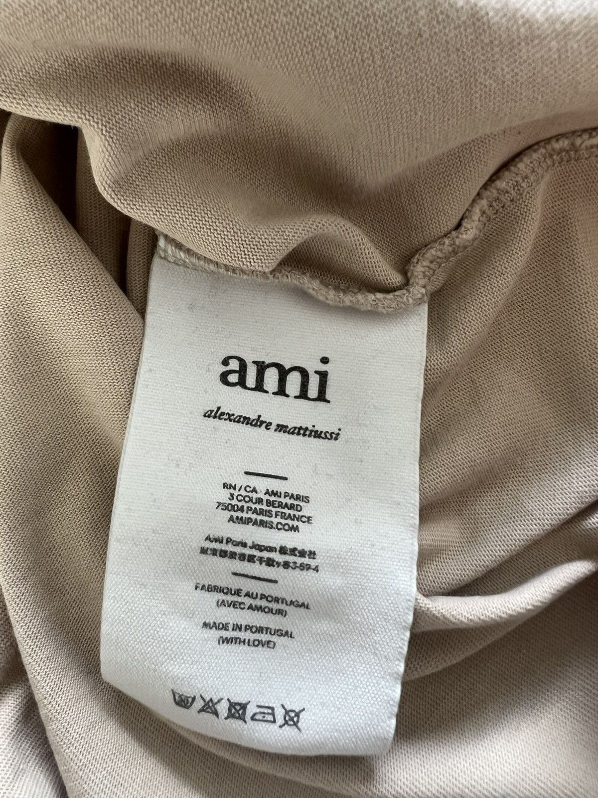 AMI Ami Beige Logo Tee Size Medium Size US M / EU 48-50 / 2 - 3 Thumbnail