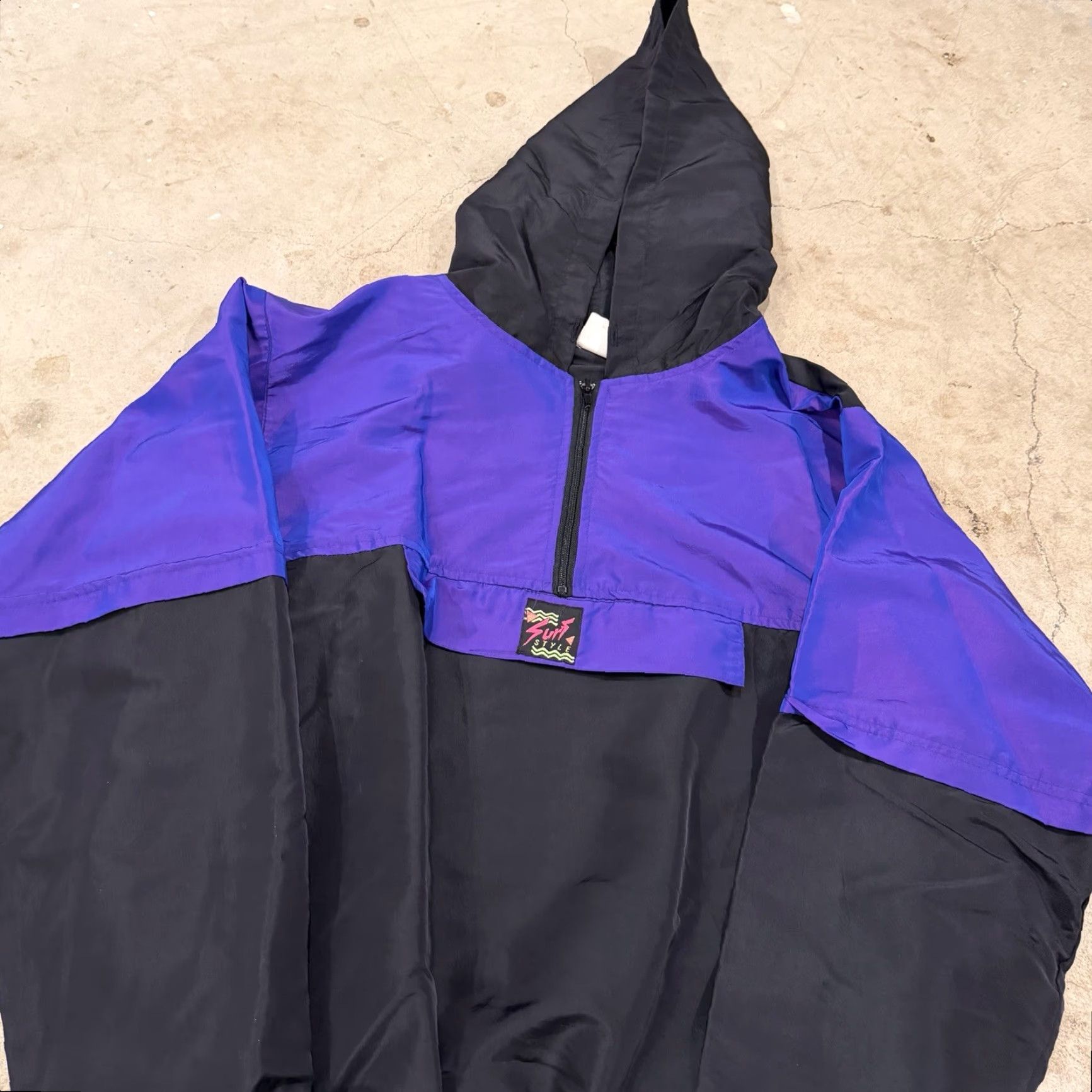 Vintage VINTAGE Surf Style Hoodie Pullover Windbreaker Jacket 1/4 Zip Purple Large Men Mens L Size US L / EU 52-54 / 3 - 5 Thumbnail