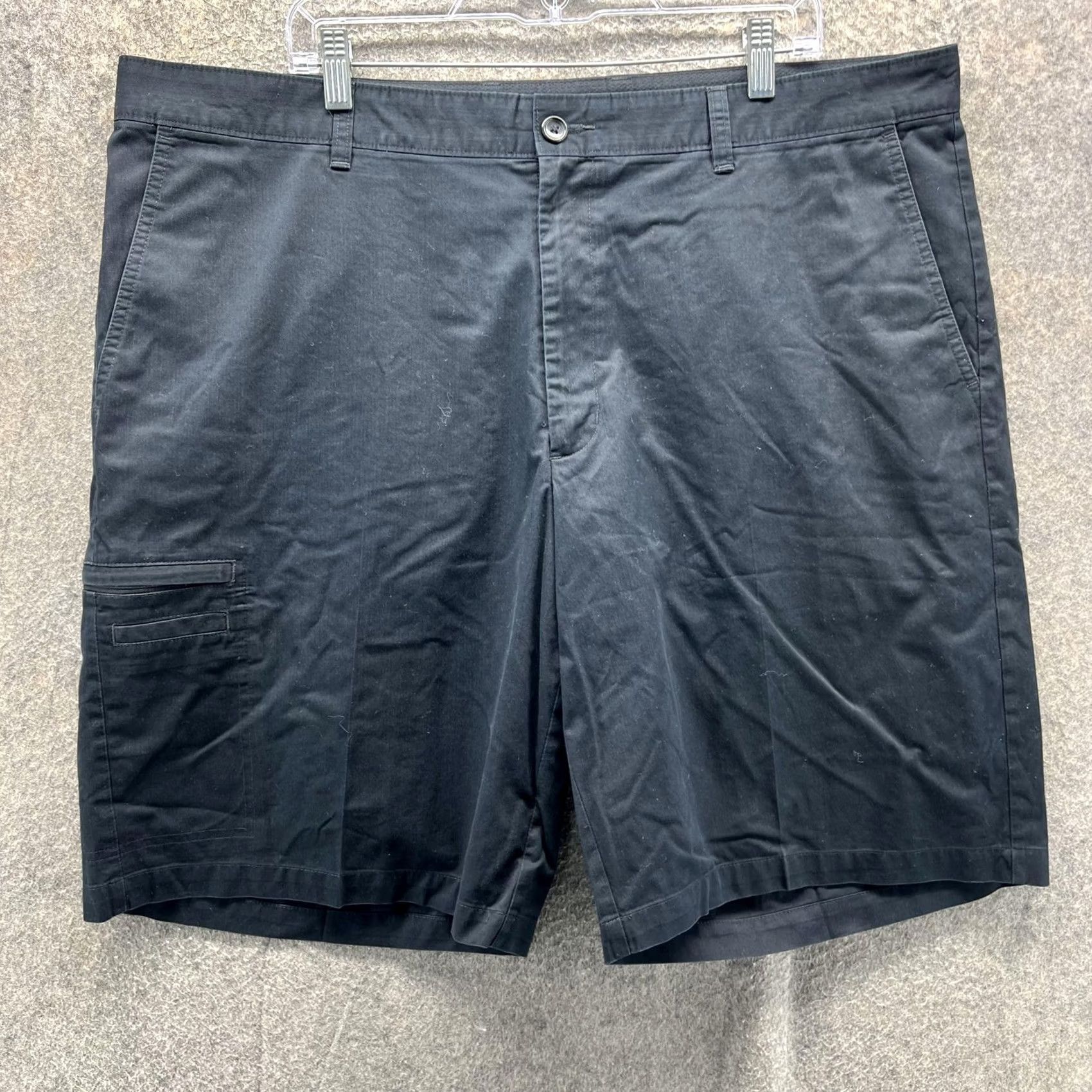 Tasso Elba Greg Norman Tasso Elba Shorts Mens 42 Black Golf Chino Flat Front Casual Cargo Pockets Cotton Polyester Flat Front Size US 42 / EU 58 - 2 Thumbnail
