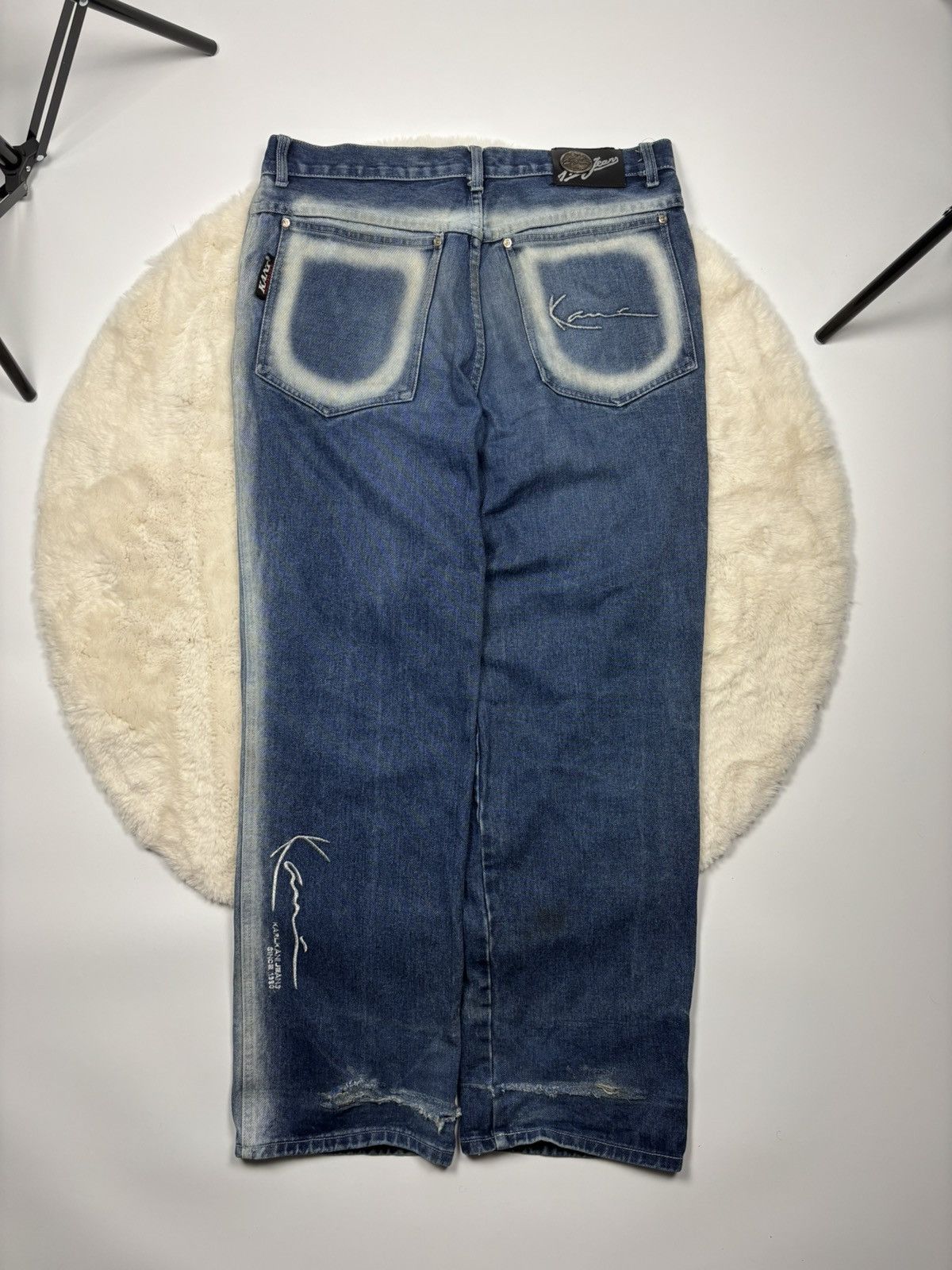 Karl Kani × Vintage Karl Kani Vintage Baggy Jeans With Acid Wash Rare Y2K Style Size US 34 / EU 50 - 1 Thumbnail