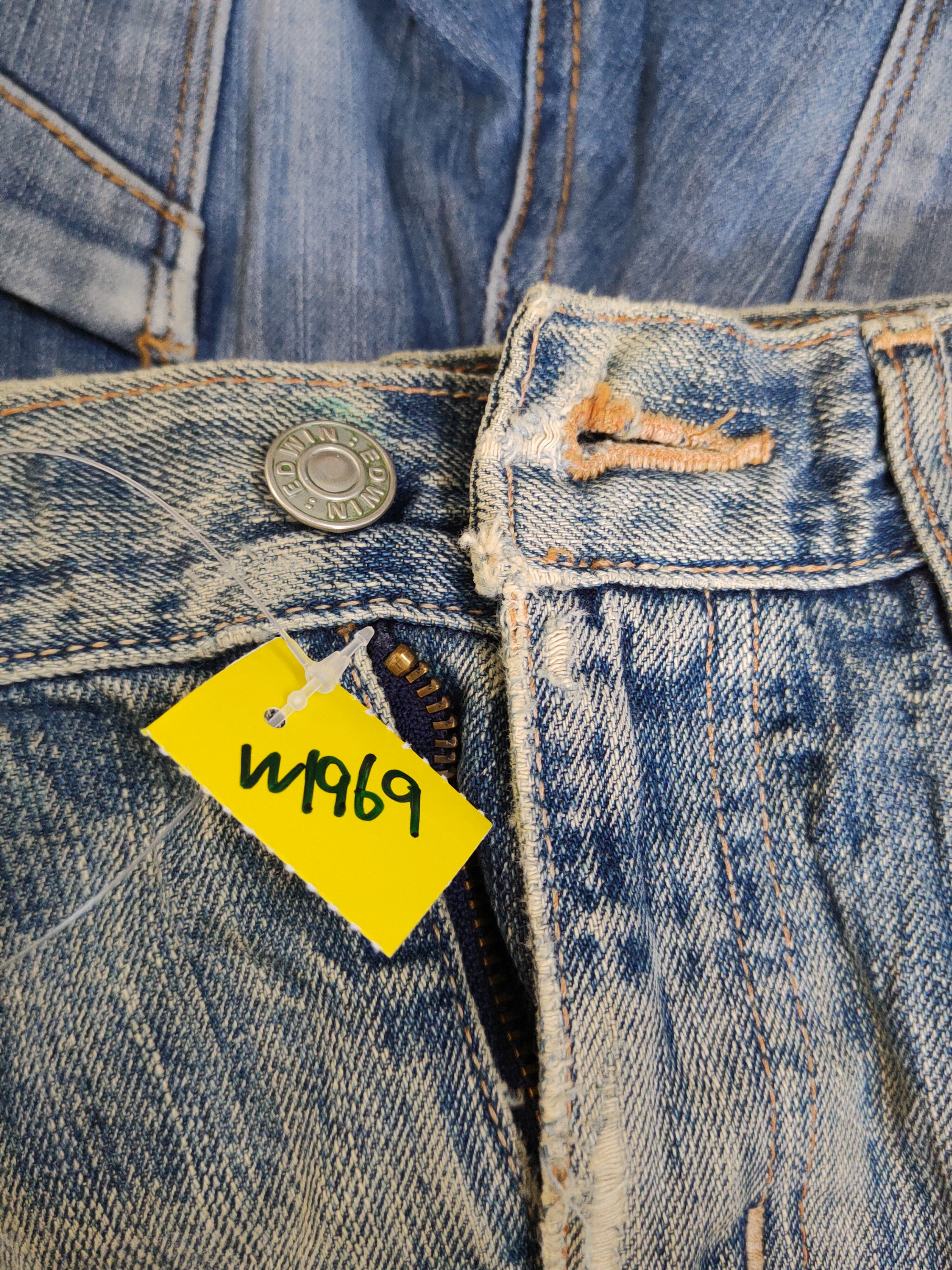Edwin Edwin 503 Blue Distressed Ripped denim Jeans #W1969 Size 29" - 18 Thumbnail