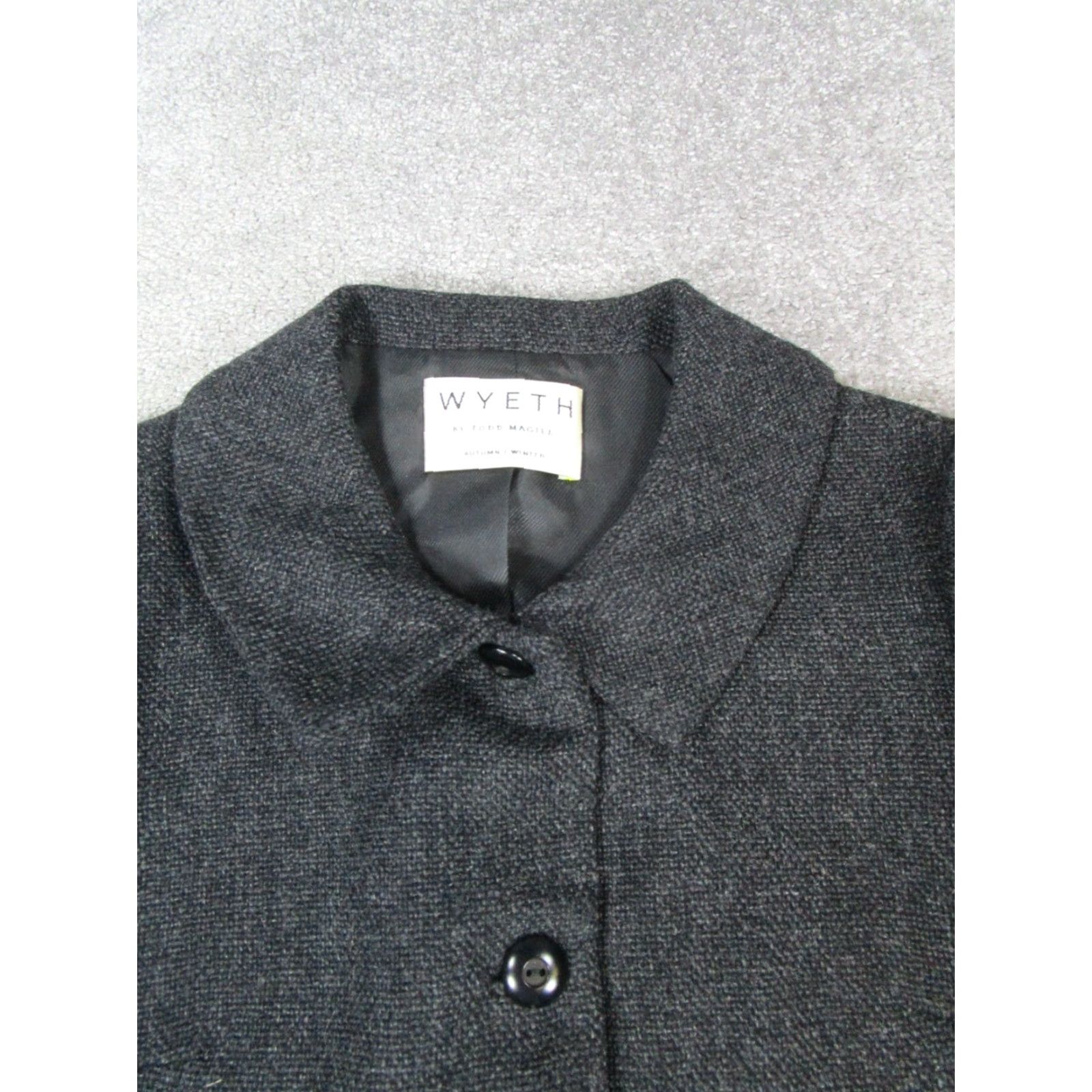 Vintage Wyeth Pea Coat Womens Medium Black Wool Knit Coat Womens M Black Wyeth Pea Coat Regular Wool Size M / US 6-8 / IT 42-44 - 2 Thumbnail