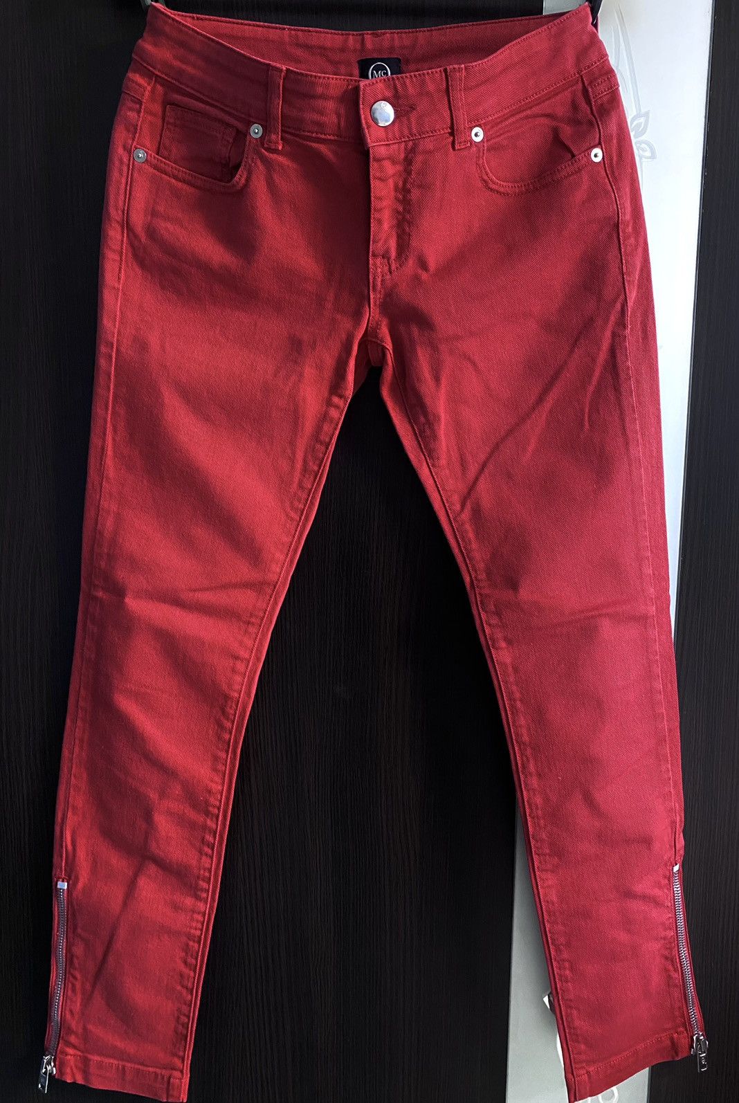 Alexander McQueen 2013 Alexander McQueen McQ Red Zip Slim Fit Jeans Denim Size 26" / US 2 / IT 38 - 3 Thumbnail