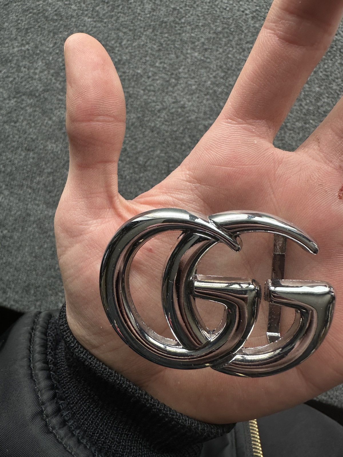 Other RARE🚨 BIG GG DOUBLE G MEN BUCKLE SILVER LOGO ONLY BUCKLE Size ONE SIZE - 4 Thumbnail