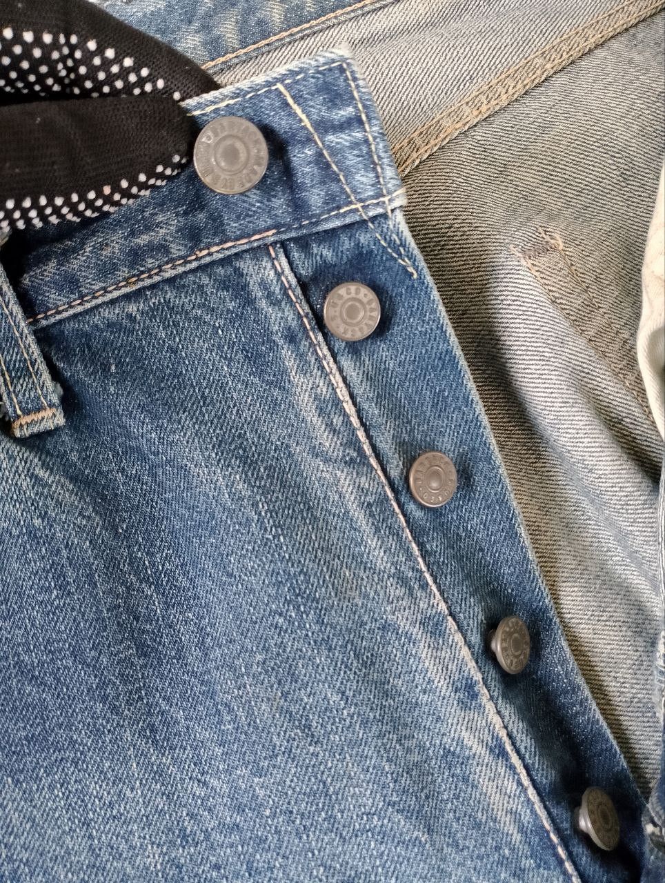 If Six Was Nine Vintage BARTACK JEANS Japan Selvedge Scovill Rivet Denim Size US 31 - 15 Thumbnail