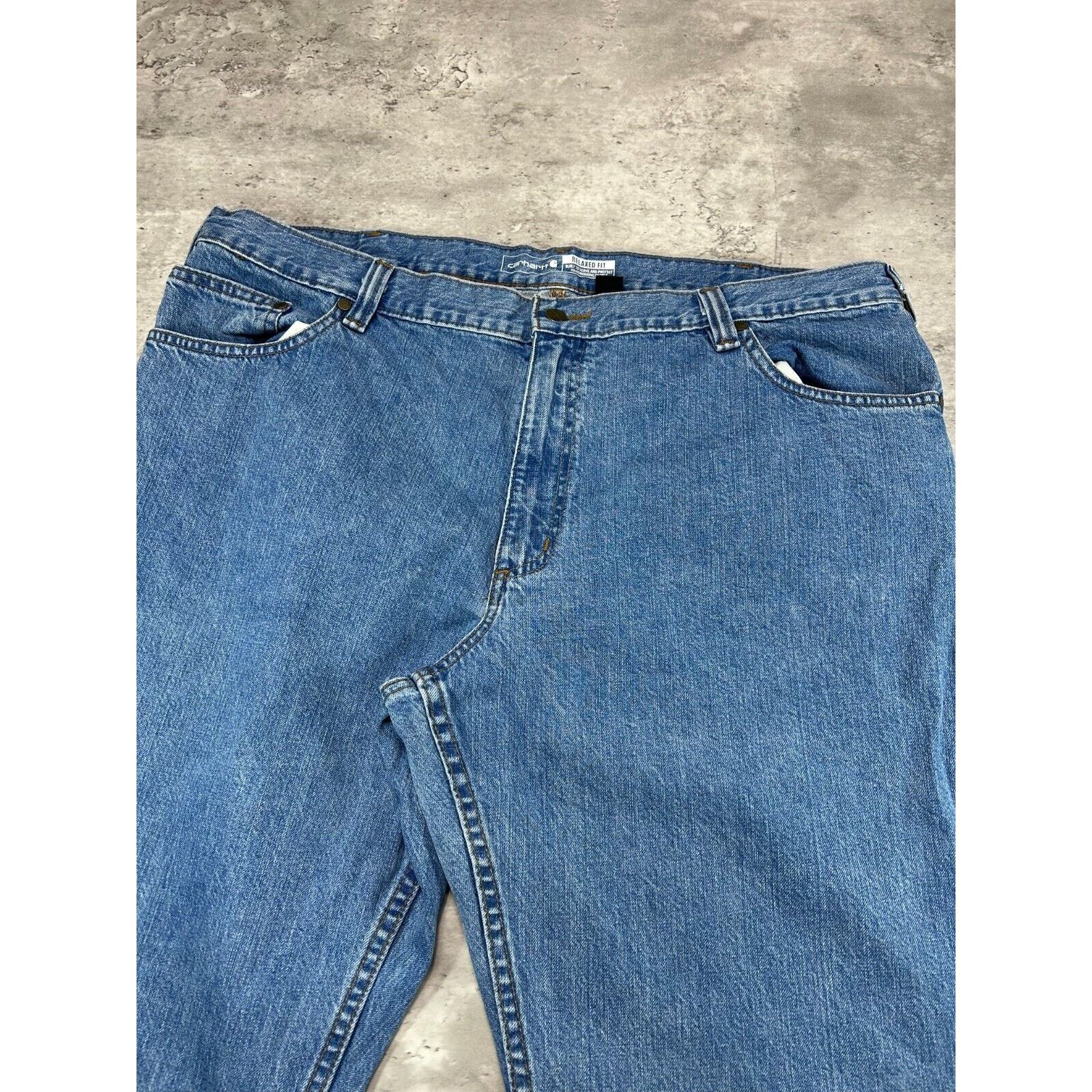 Carhartt Carhartt Relaxed Fit Medium Wash Denim Workwear Pants Sz 42 Size US 42 / EU 58 - 4 Thumbnail