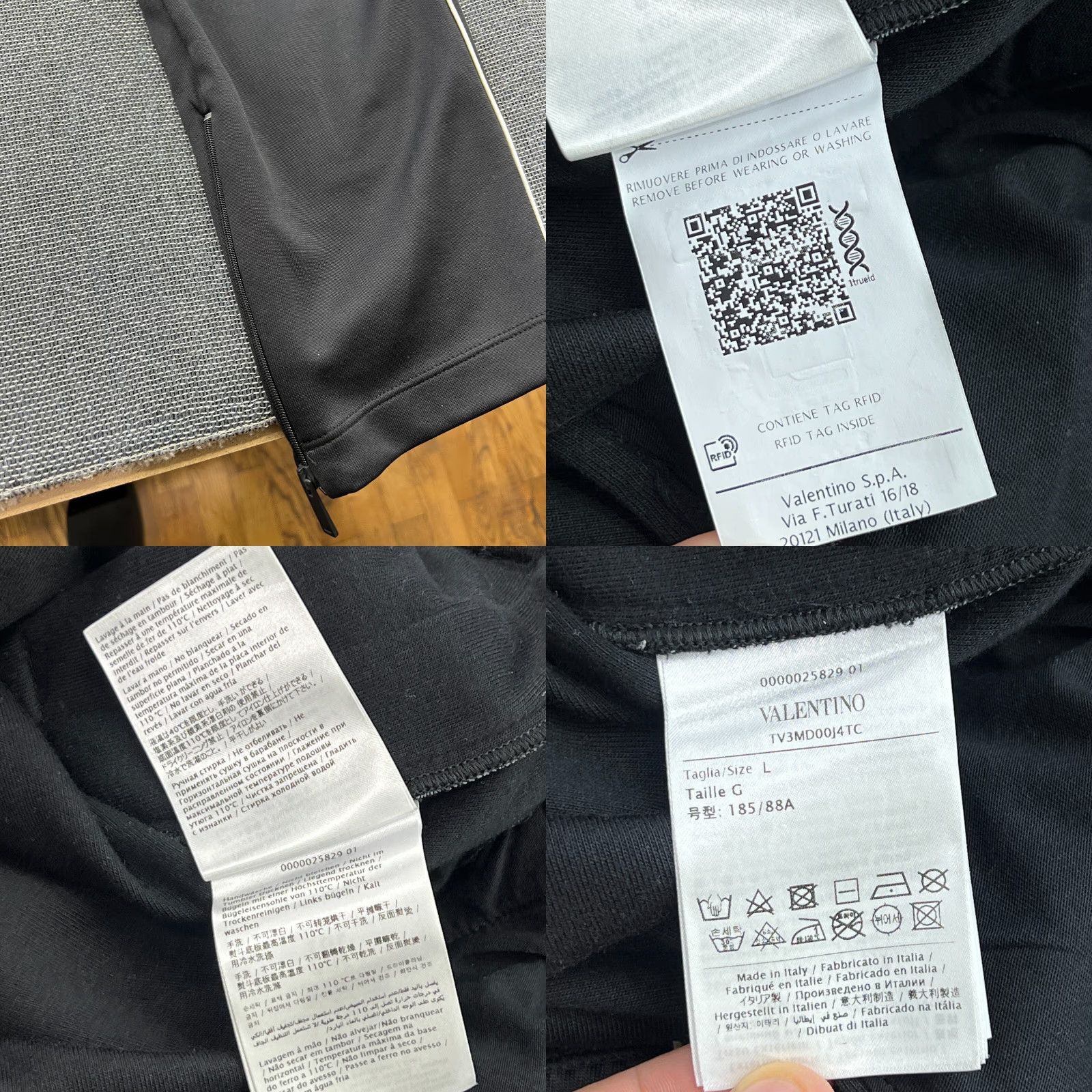Valentino Valentino Track Pants Mens Large L Drawstring Slim Fit Black Cotton Blend Jeans Style Sportswear Shirt? Size US 32 / EU 48 - 9 Thumbnail