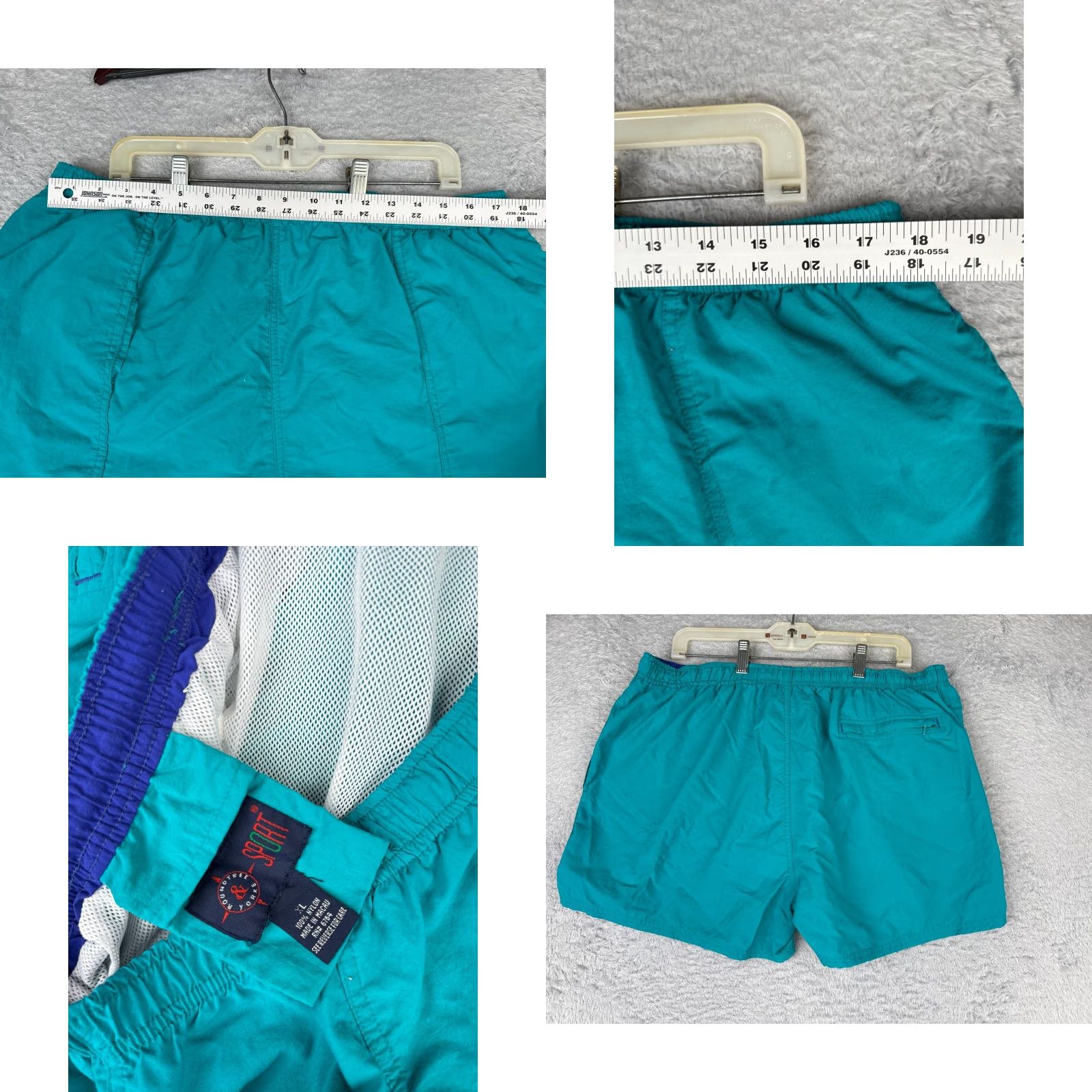 Roundtree & Yorke VINTAGE Roundtree & Yorke Swim Trunks Mens XL Blue Lined 100% Nylon Waist Drawstring Elastic Beach Mens Bottom Trunks Size US 36 / EU 52 - 8 Thumbnail