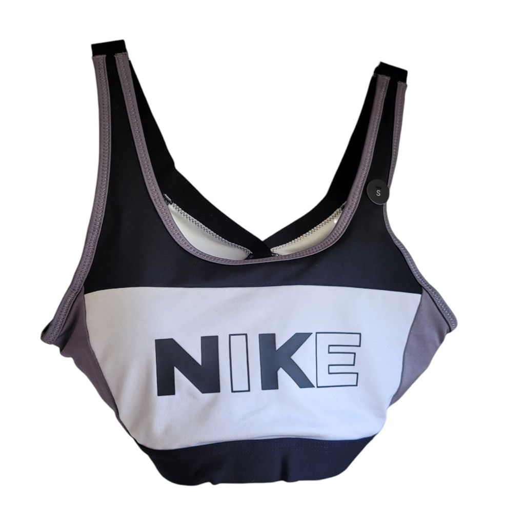 Nike NWT Nike Victory Black and Gray Color-block Sports Bra Size ONE SIZE - 5 Thumbnail