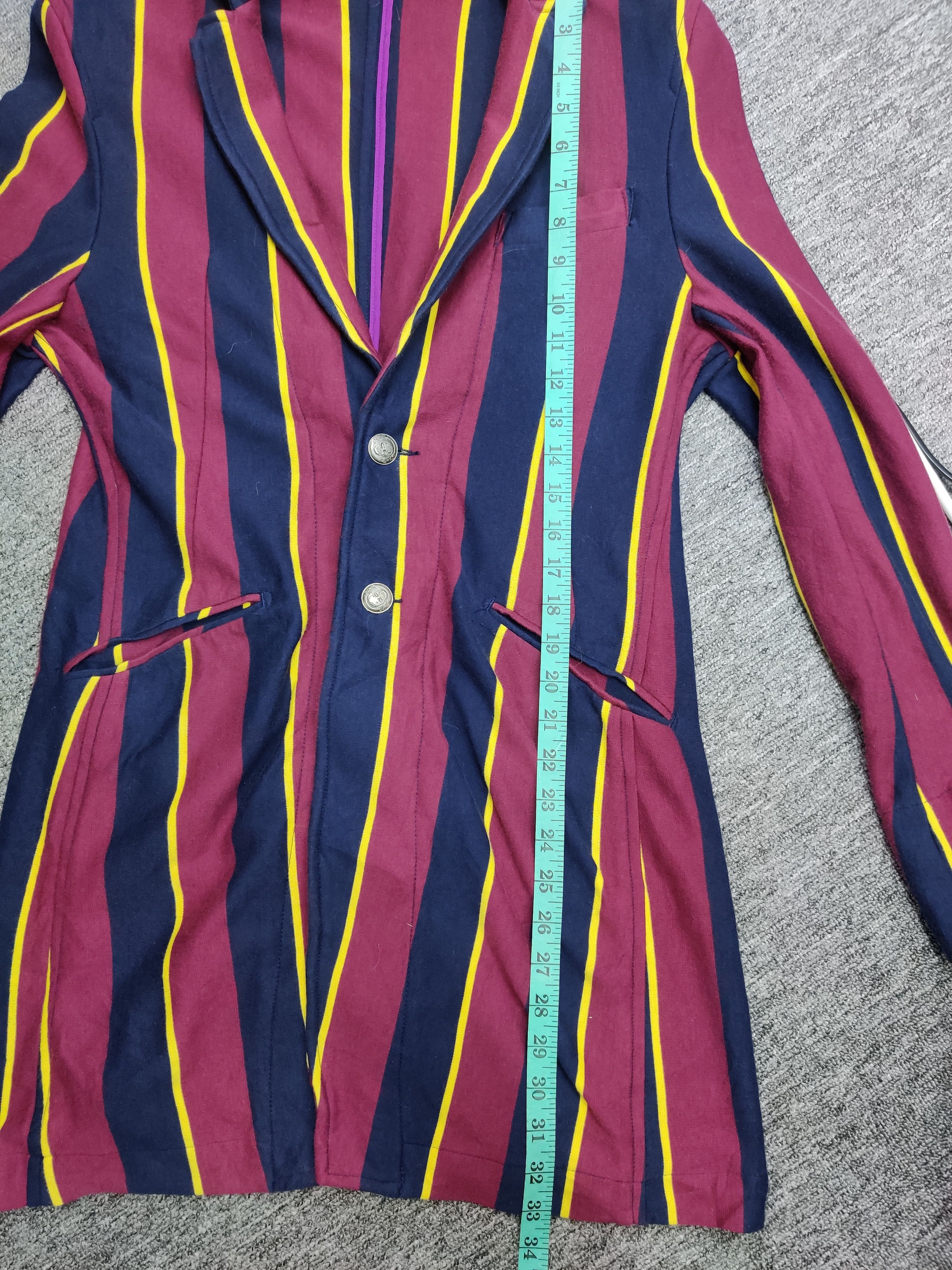 PPFM Vintage 90s PPFM Stripe Bondage Long Coat Size US M / EU 48-50 / 2 - 16 Thumbnail