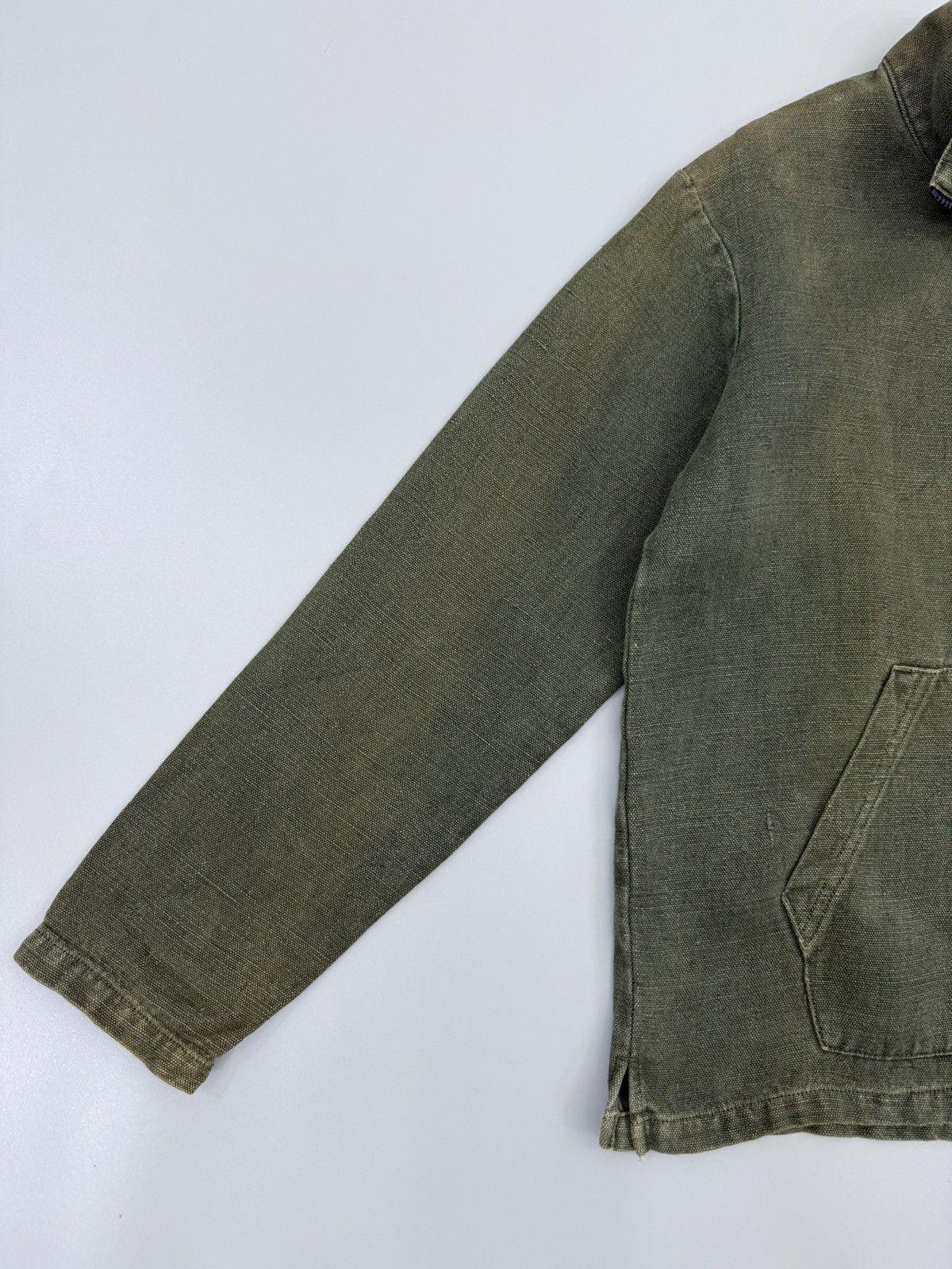 Blue Blue Japan GAIJIN MADE Handwoven Hemp Halfzip Anorak Jumper Jacket Size US M / EU 48-50 / 2 - 3 Thumbnail