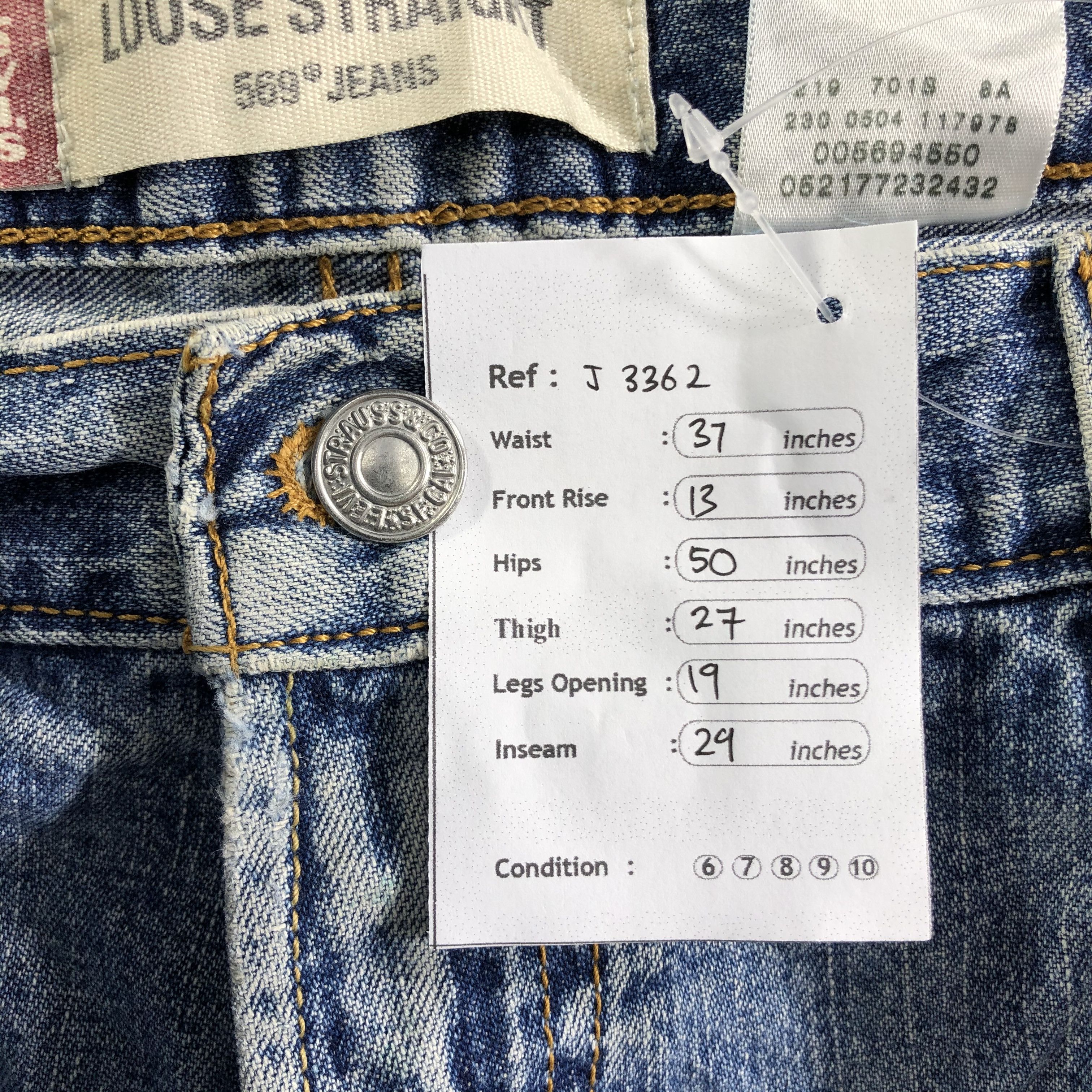 Levi's Vintage Blue Wash Levis 569 Jeans-J3362 Size US 37 - 13 Thumbnail