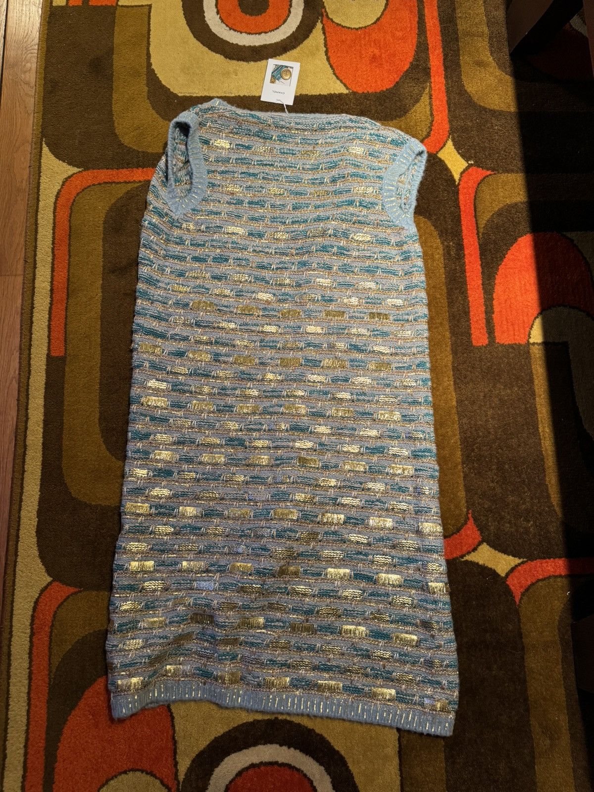 Chanel Chanel 19A Blue & Gold Tweed Long Vest Cardigan 42 Size M / US 6-8 / IT 42-44 - 8 Thumbnail