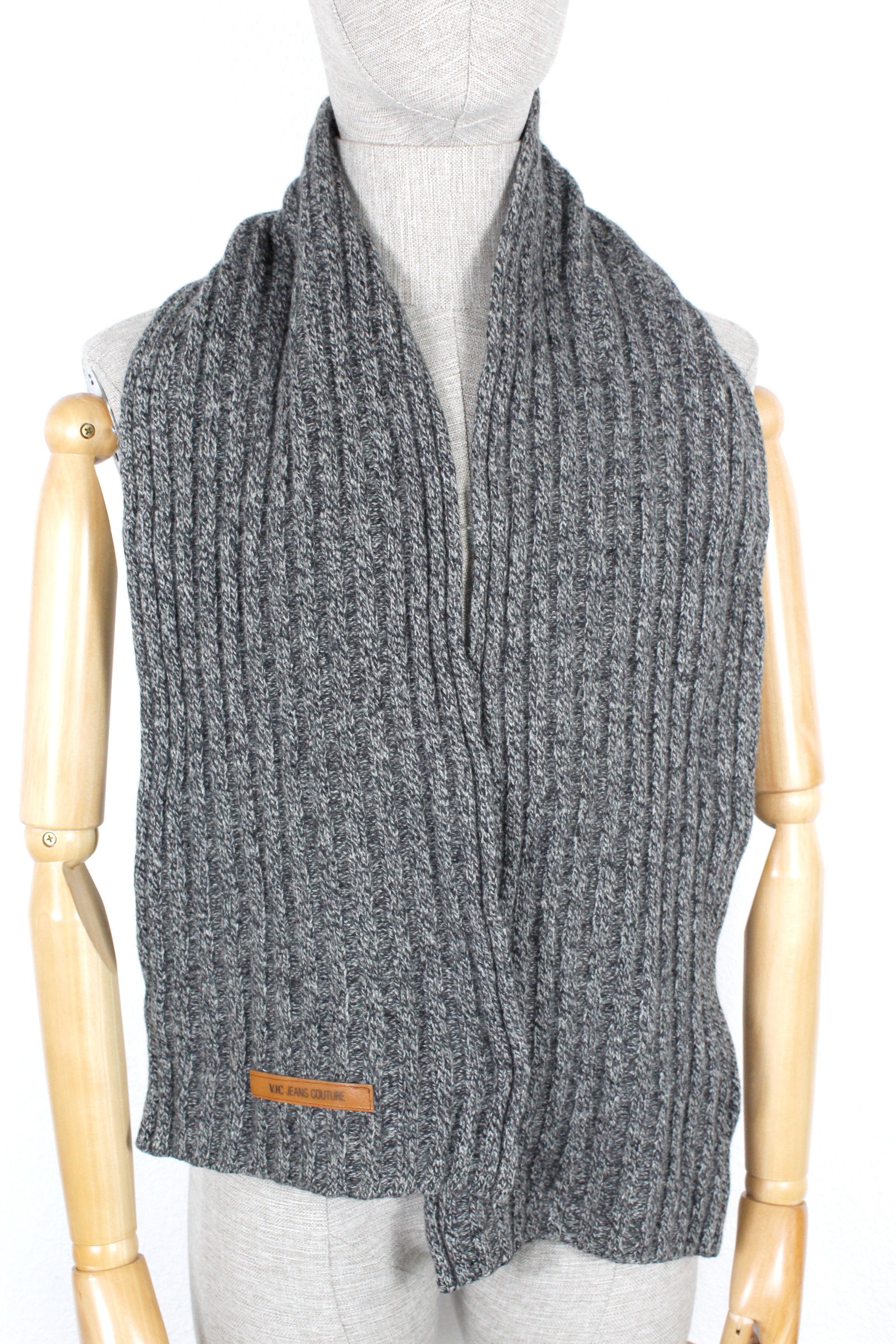 Versace Jeans Couture Versace Jeans Couture Wool Ribbed Logo Scarf 90s Y2K Size ONE SIZE - 4 Thumbnail